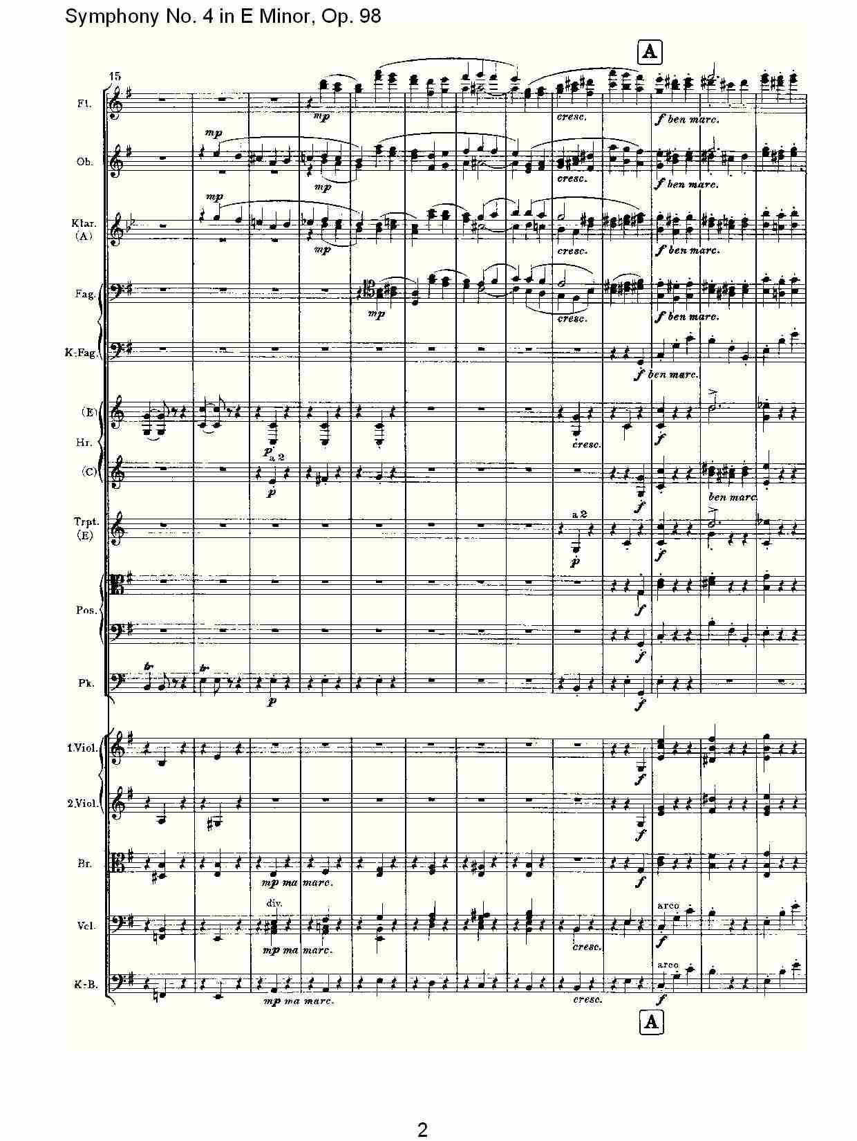 E小调第四交响曲, Op.98第四乐章（一）总谱（图2）