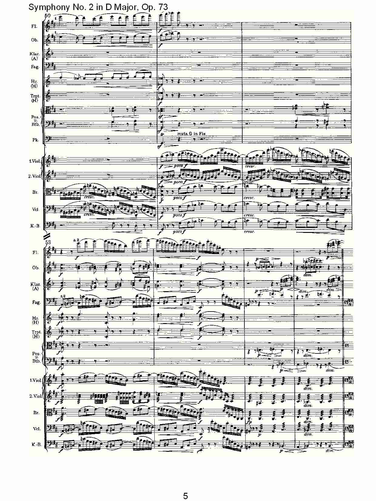 D大调第二交响曲, Op.73第二乐章（一）总谱（图5）