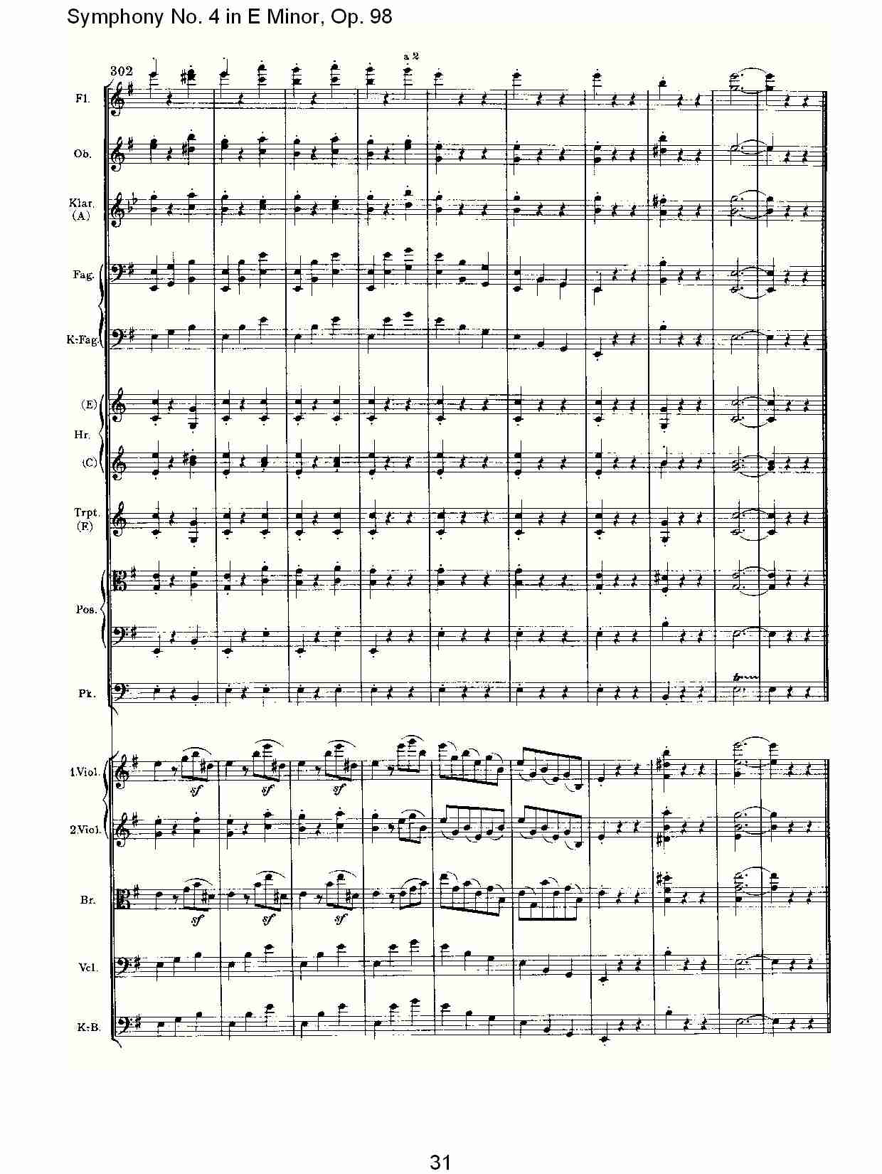 E小调第四交响曲, Op.98第四乐章（七）总谱（图1）