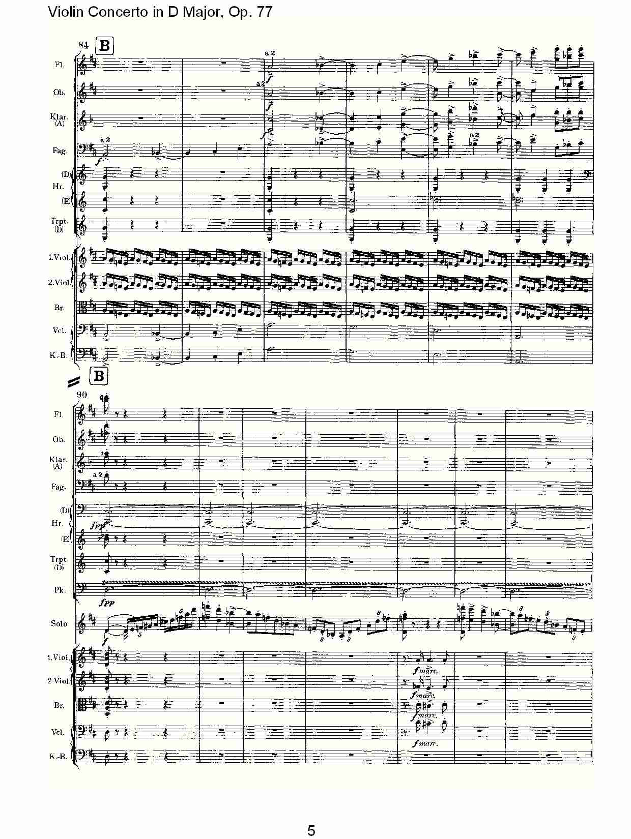 D大调小提琴协奏曲, Op.77第一乐章（一）总谱（图5）