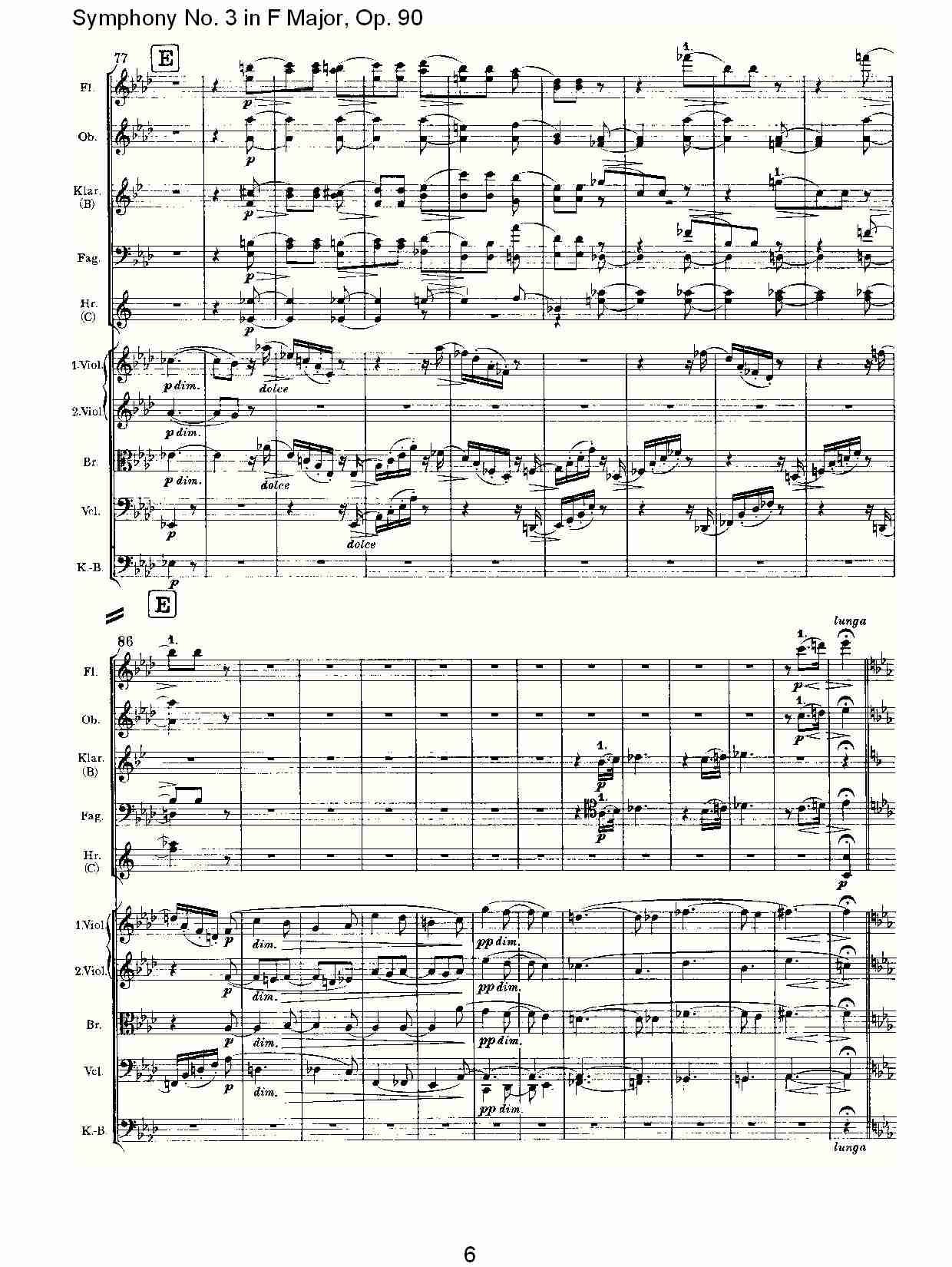 F大调第三交响曲, Op.90第三乐章（二）总谱（图1）