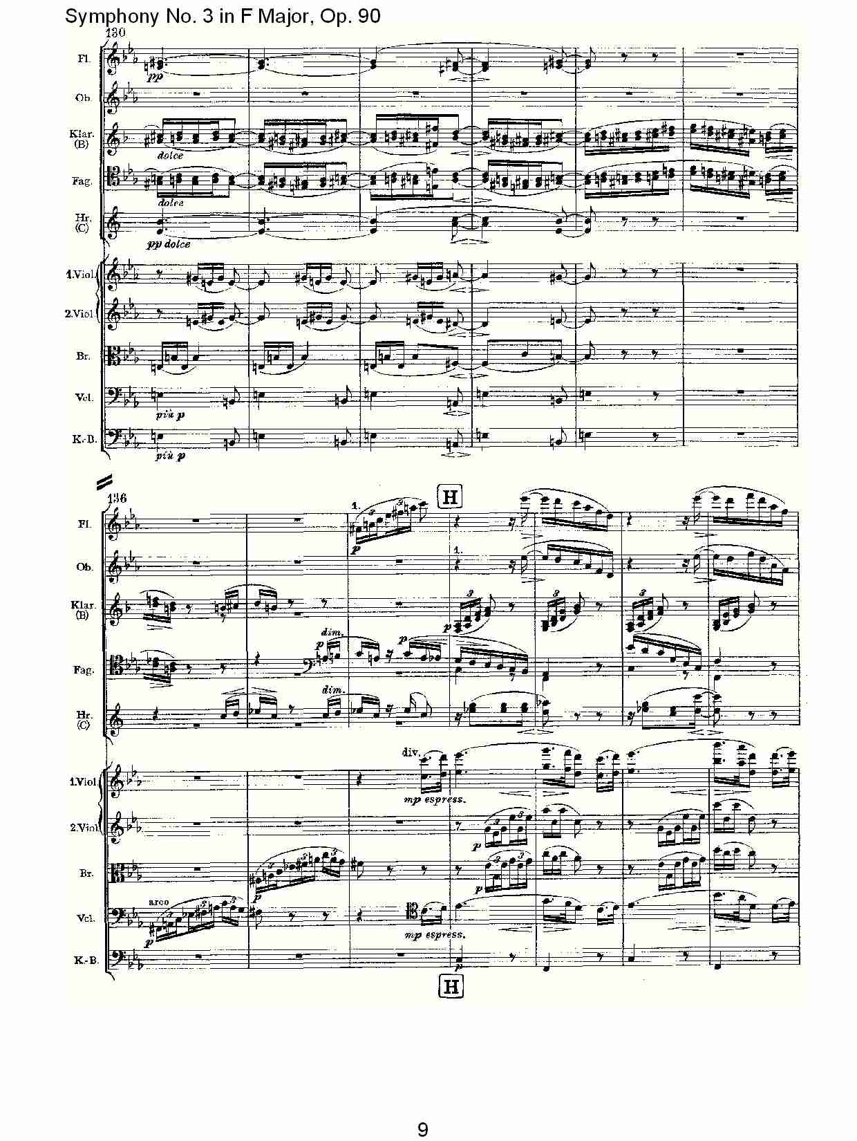 F大调第三交响曲, Op.90第三乐章（二）总谱（图4）