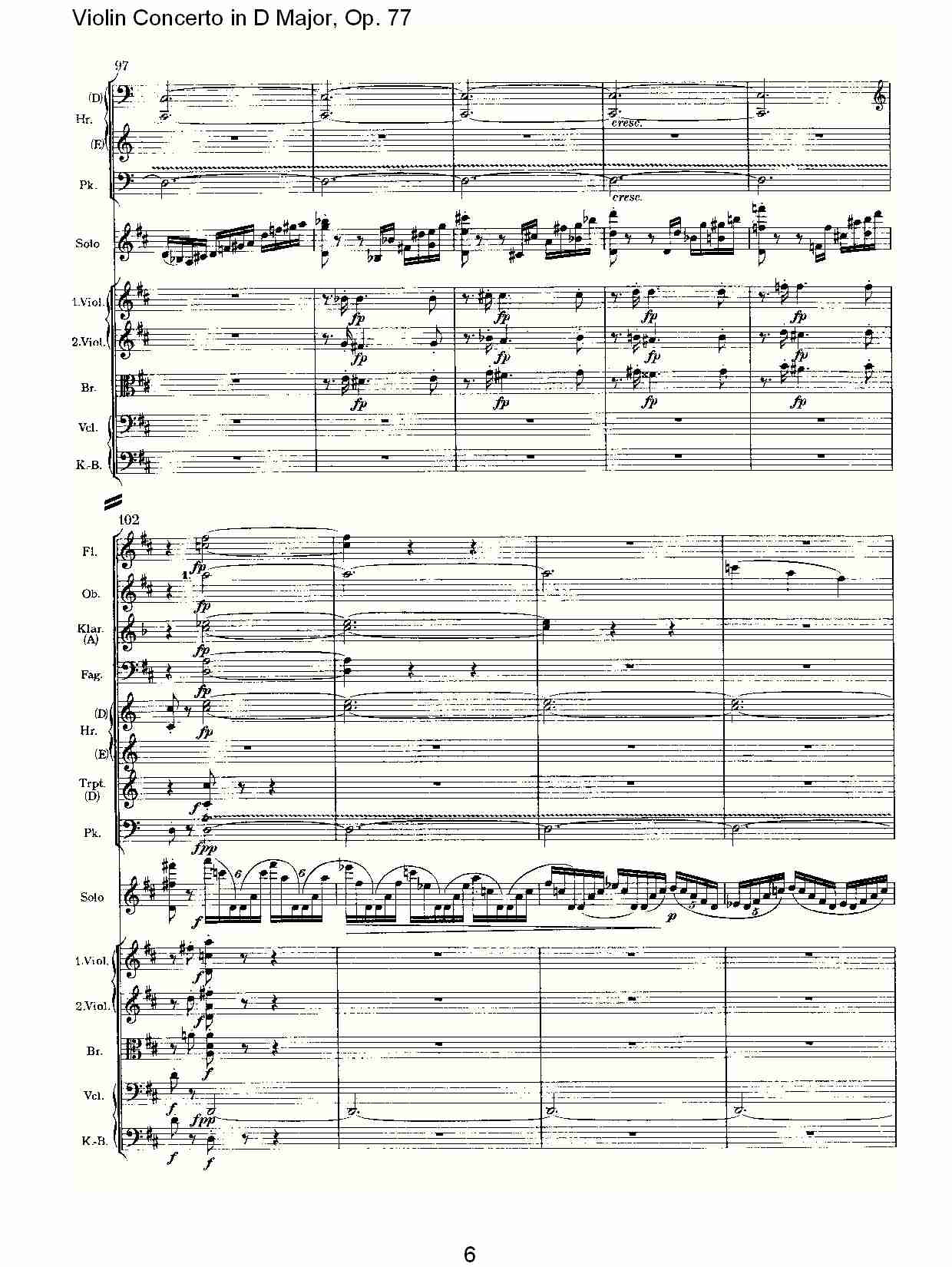 D大调小提琴协奏曲, Op.77第一乐章（二）总谱（图1）