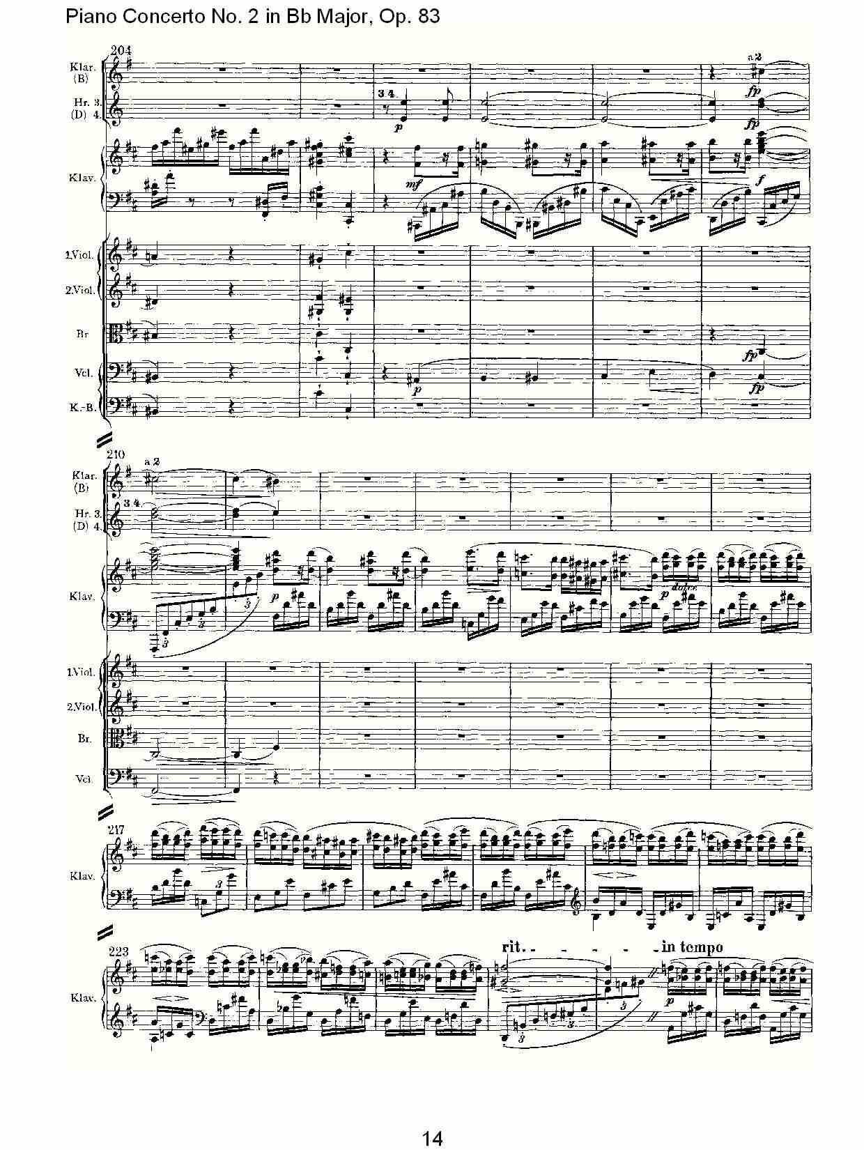 Bb大调钢琴第二协奏曲, Op.83第四乐章（三）总谱（图5）