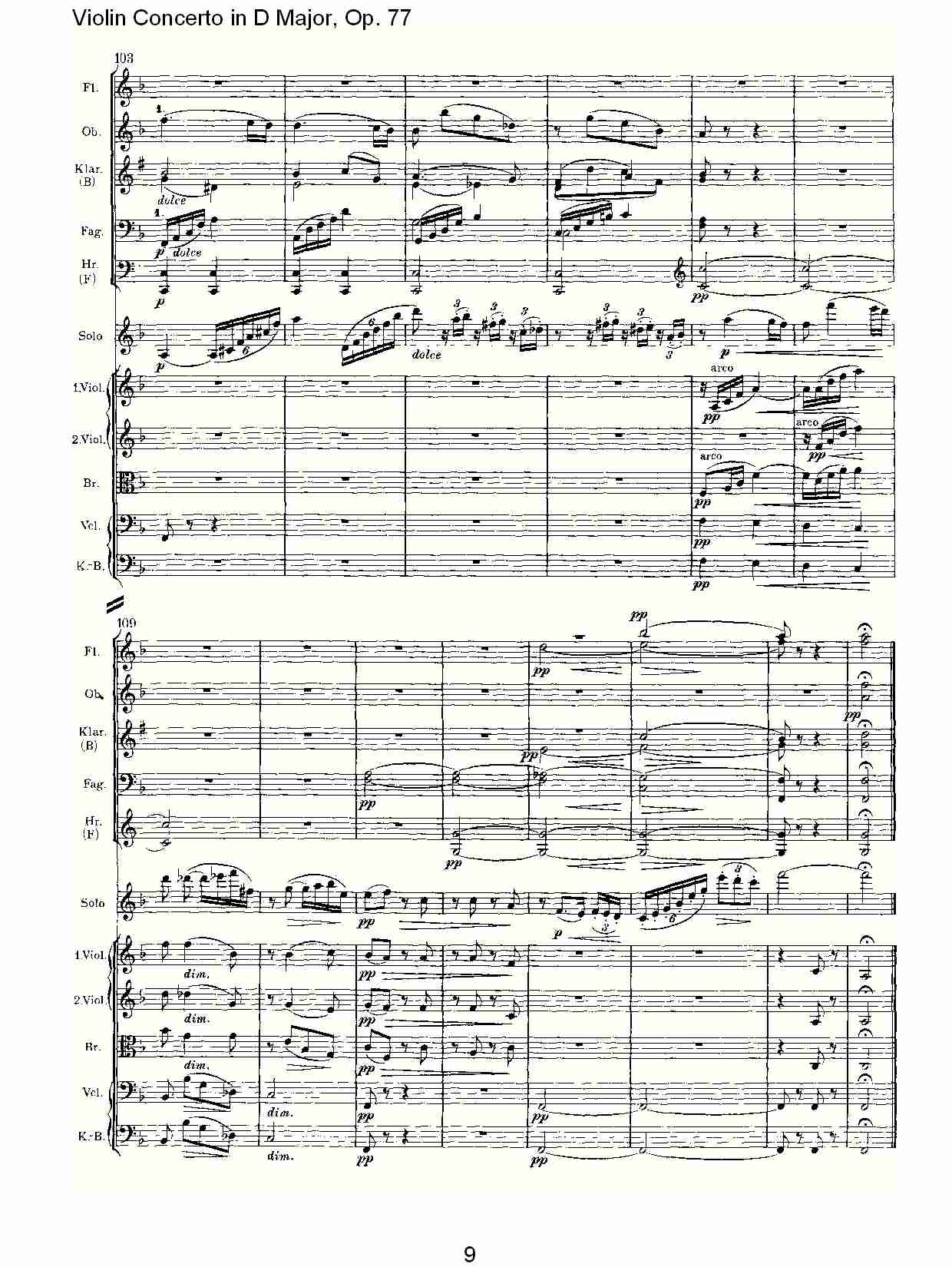 D大调小提琴协奏曲, Op.77第二乐章（二）总谱（图4）
