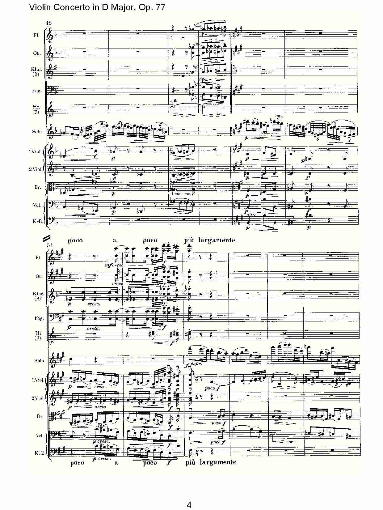 D大调小提琴协奏曲, Op.77第二乐章（一）总谱（图4）
