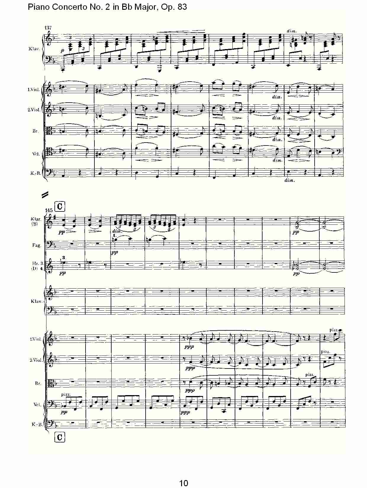 Bb大调钢琴第二协奏曲, Op.83第四乐章（二）总谱（图5）