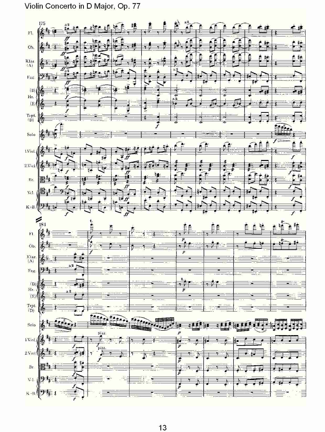 D大调小提琴协奏曲, Op.77第三乐章（三）总谱（图3）