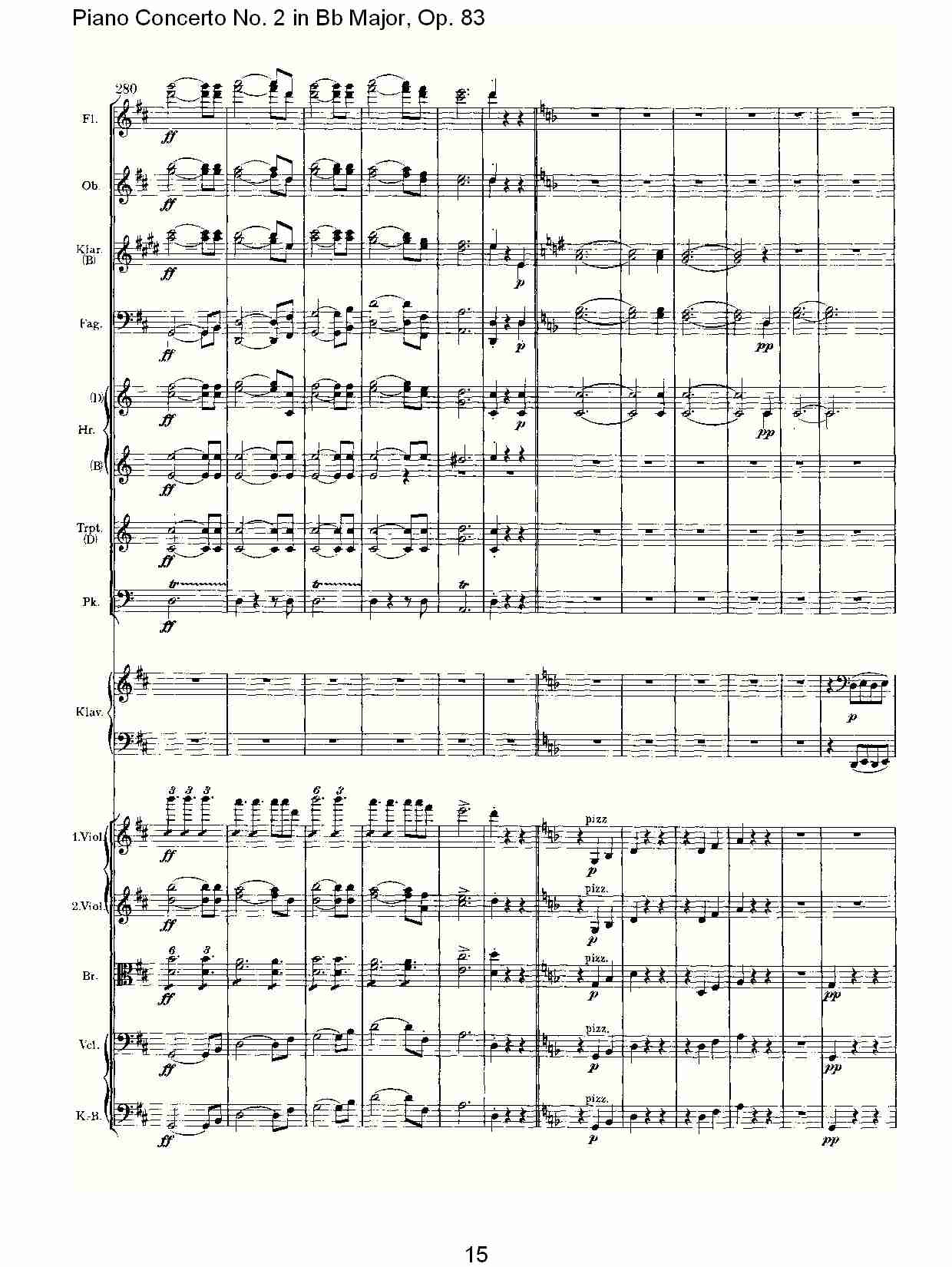 Bb大调钢琴第二协奏曲, Op.83第二乐章（三）总谱（图5）