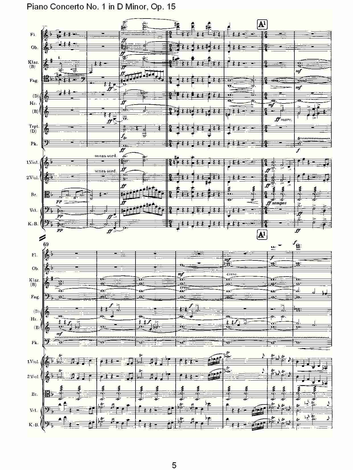 D小调钢琴第一协奏曲, Op.15第一乐章（一）总谱（图5）