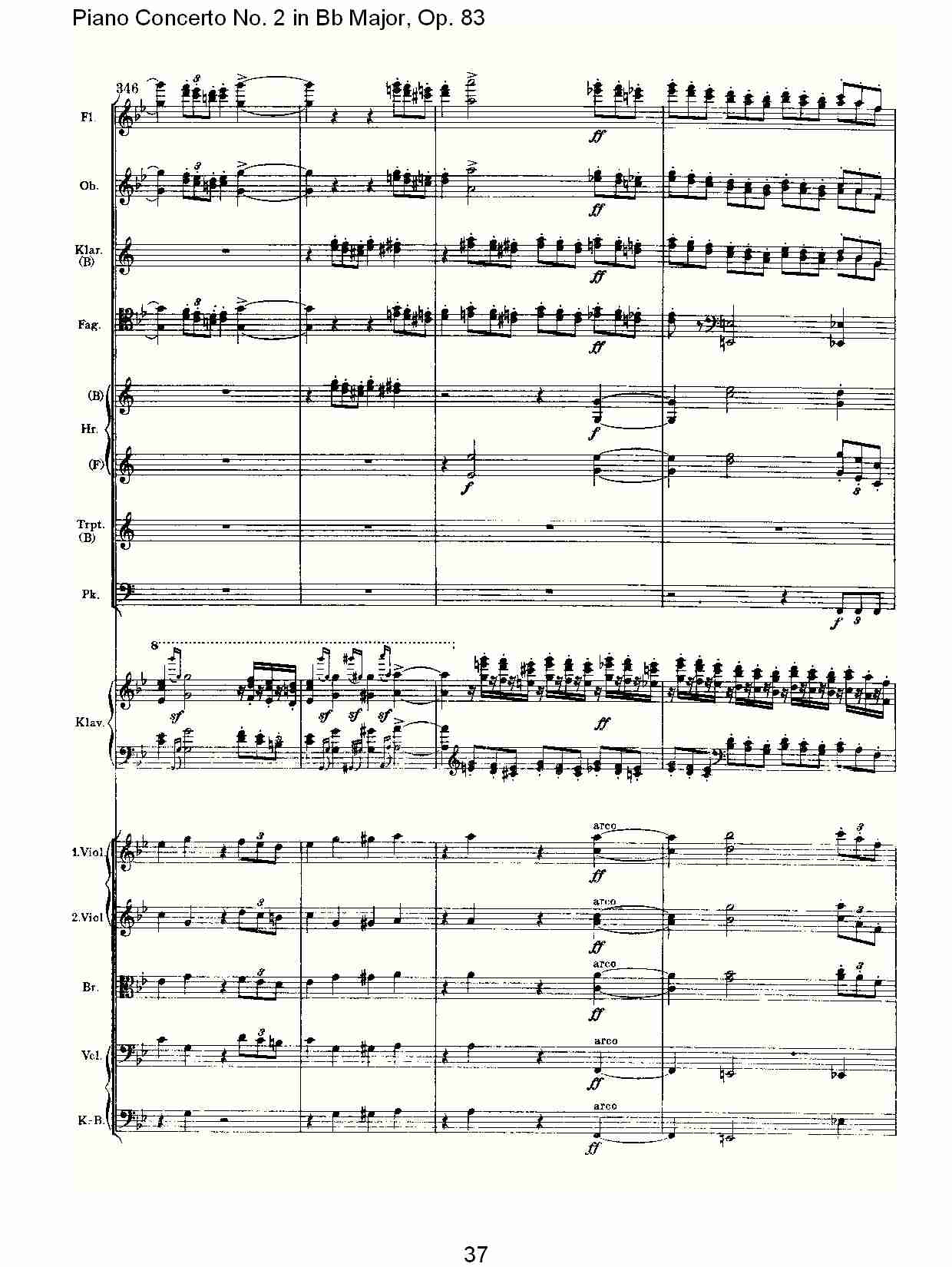Bb大调钢琴第二协奏曲, Op.83第一乐章（八）总谱（图2）