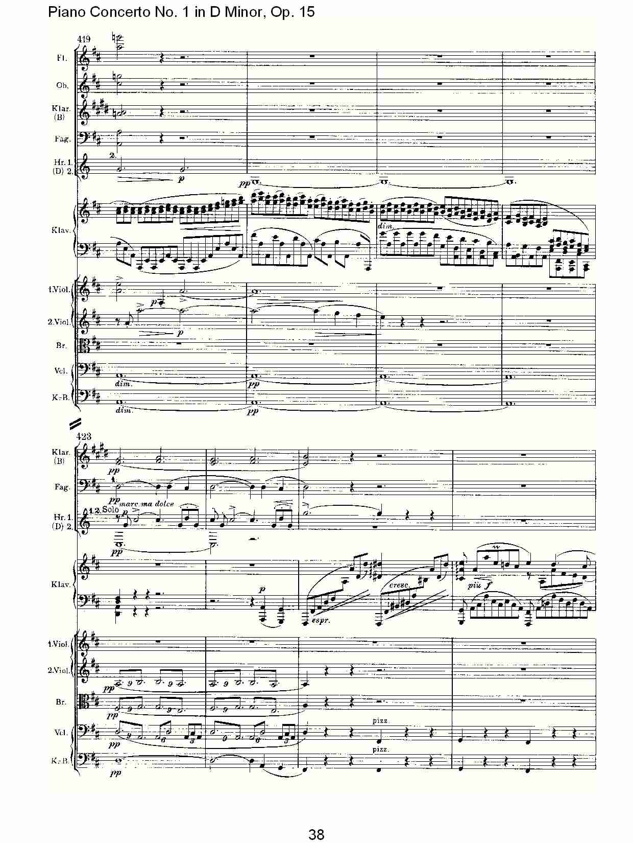D小调钢琴第一协奏曲, Op.15第一乐章（八）总谱（图3）
