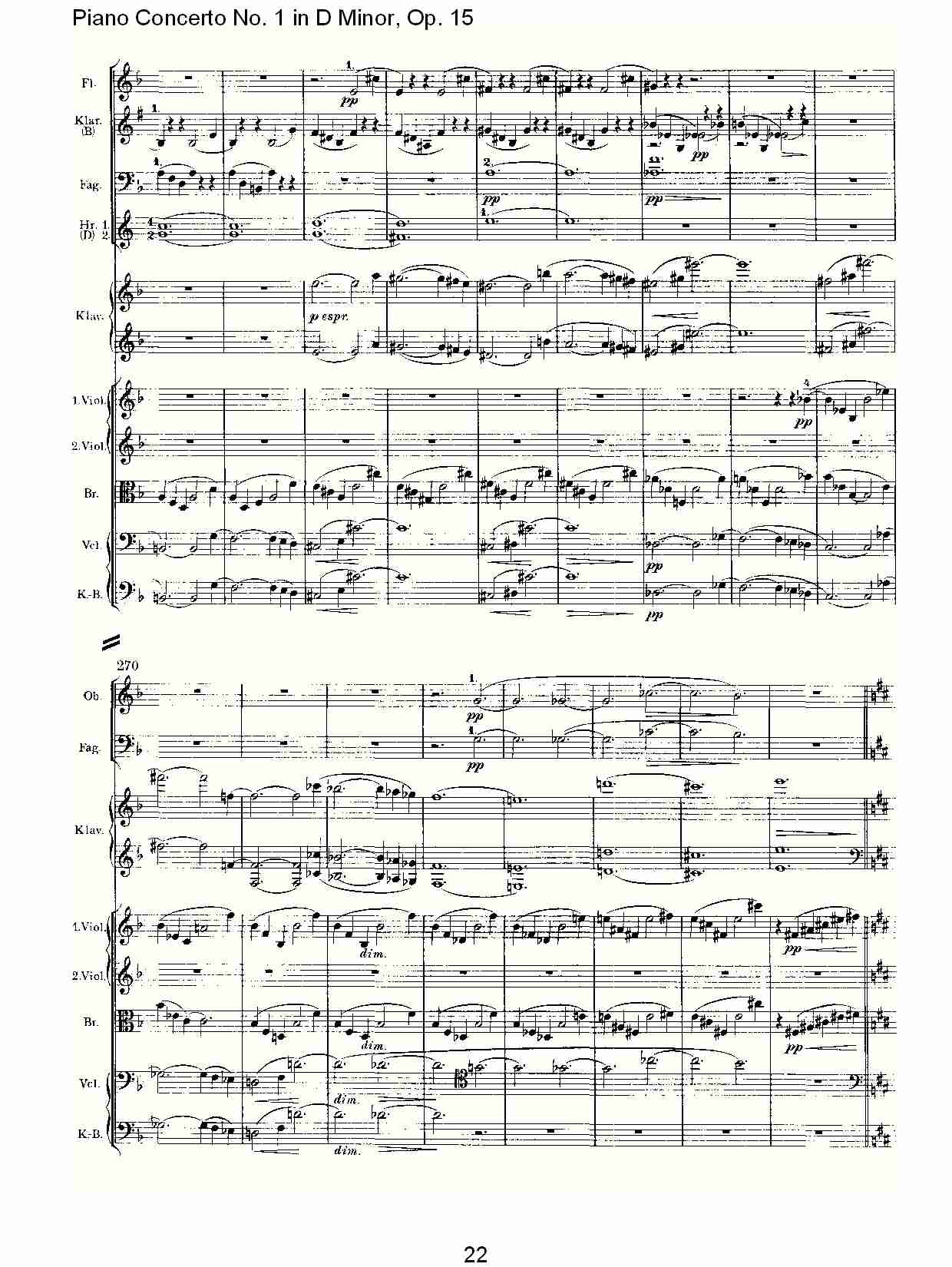 D小调钢琴第一协奏曲, Op.15第一乐章（五）总谱（图2）