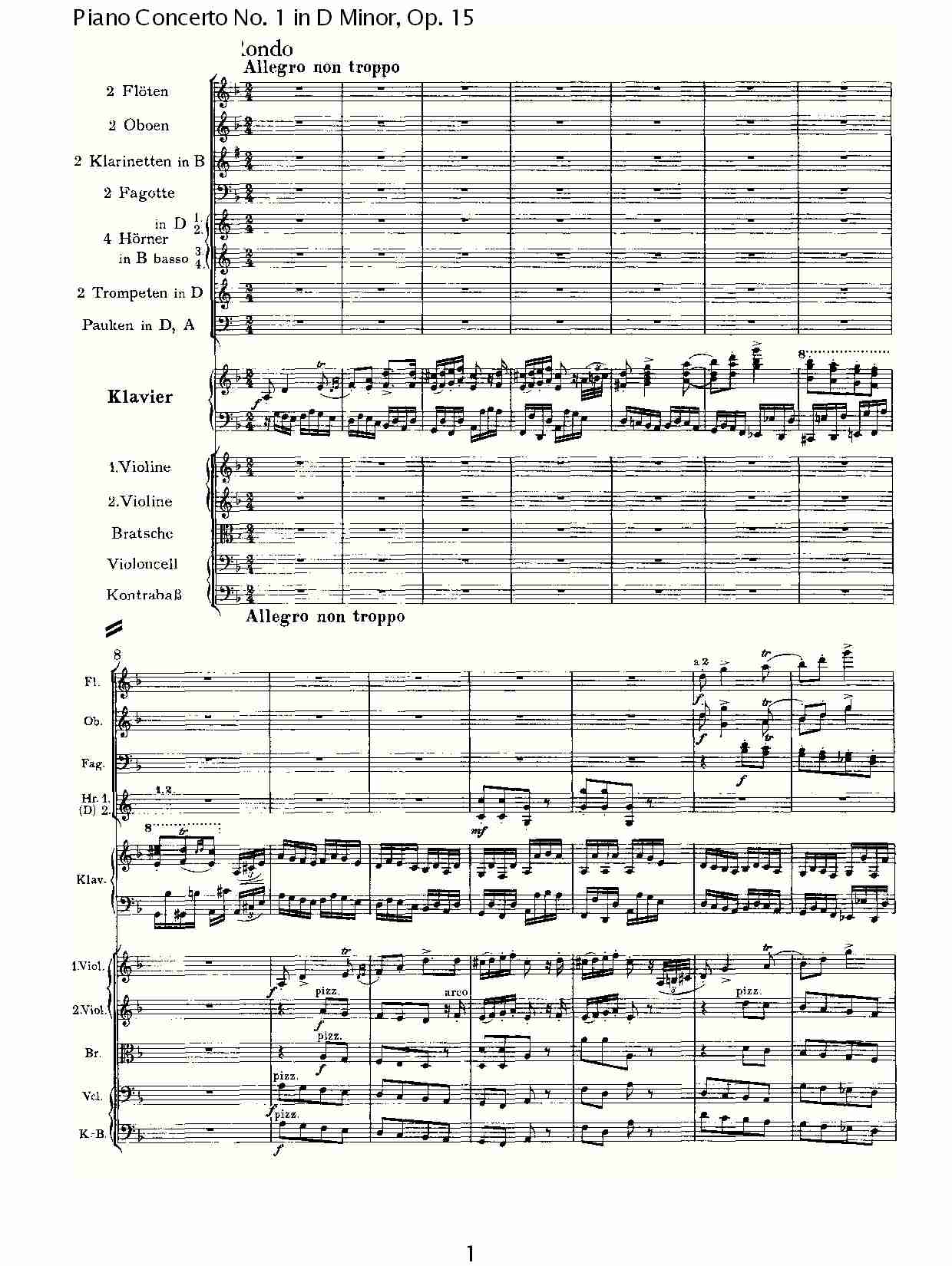 D小调钢琴第一协奏曲, Op.15第三乐章（一）总谱（图2）