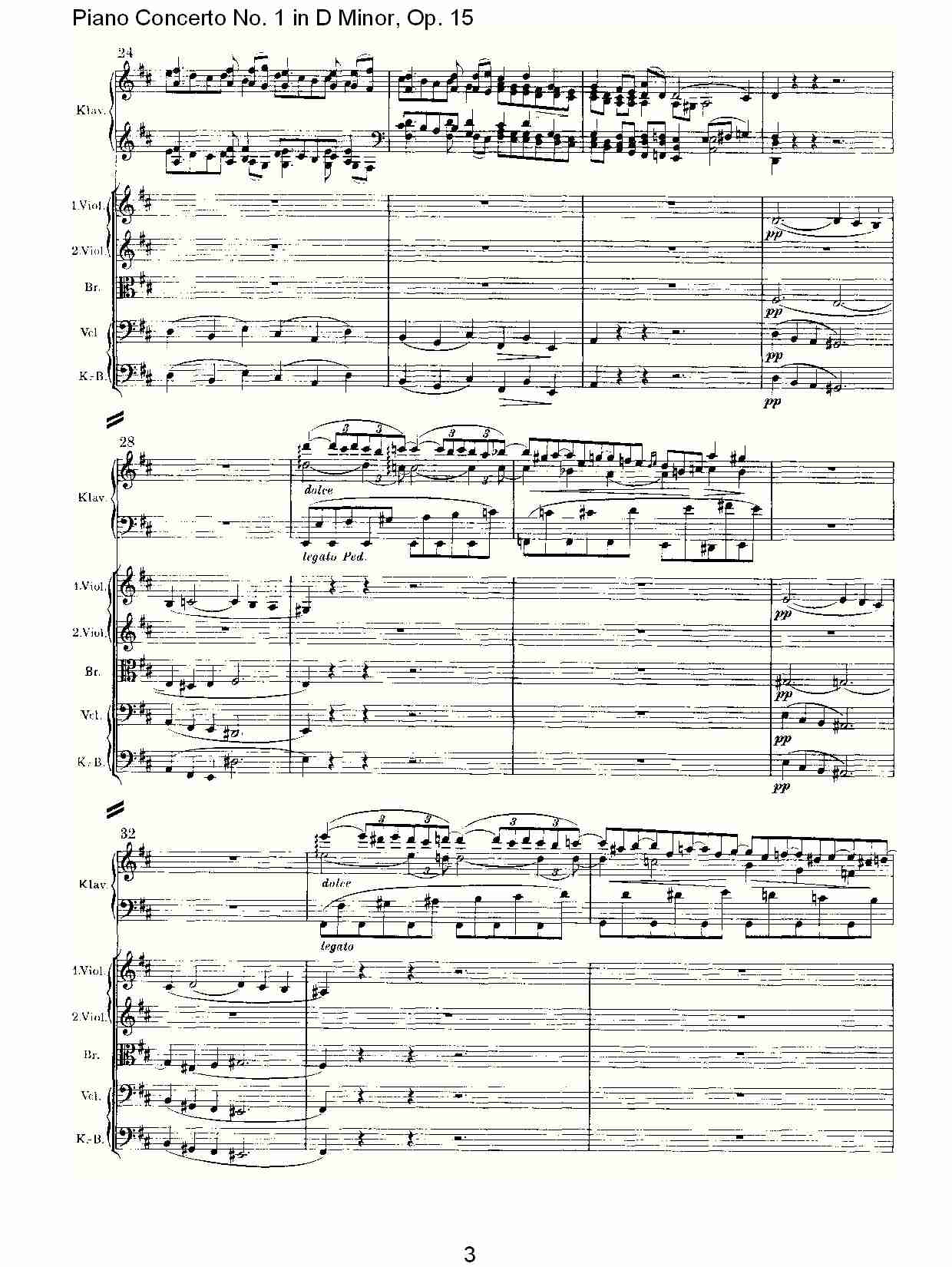 D小调钢琴第一协奏曲, Op.15第二乐章（一）总谱（图3）