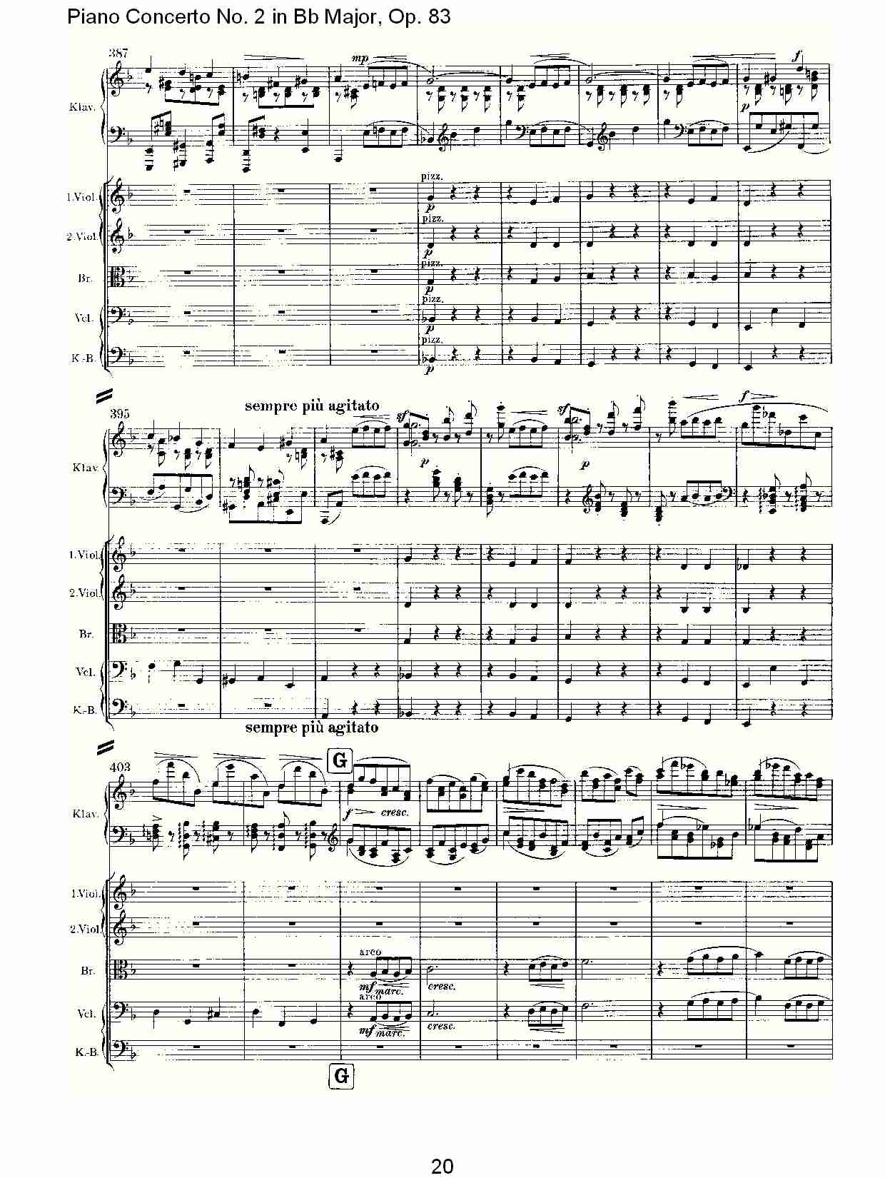 Bb大调钢琴第二协奏曲, Op.83第二乐章（四）总谱（图5）