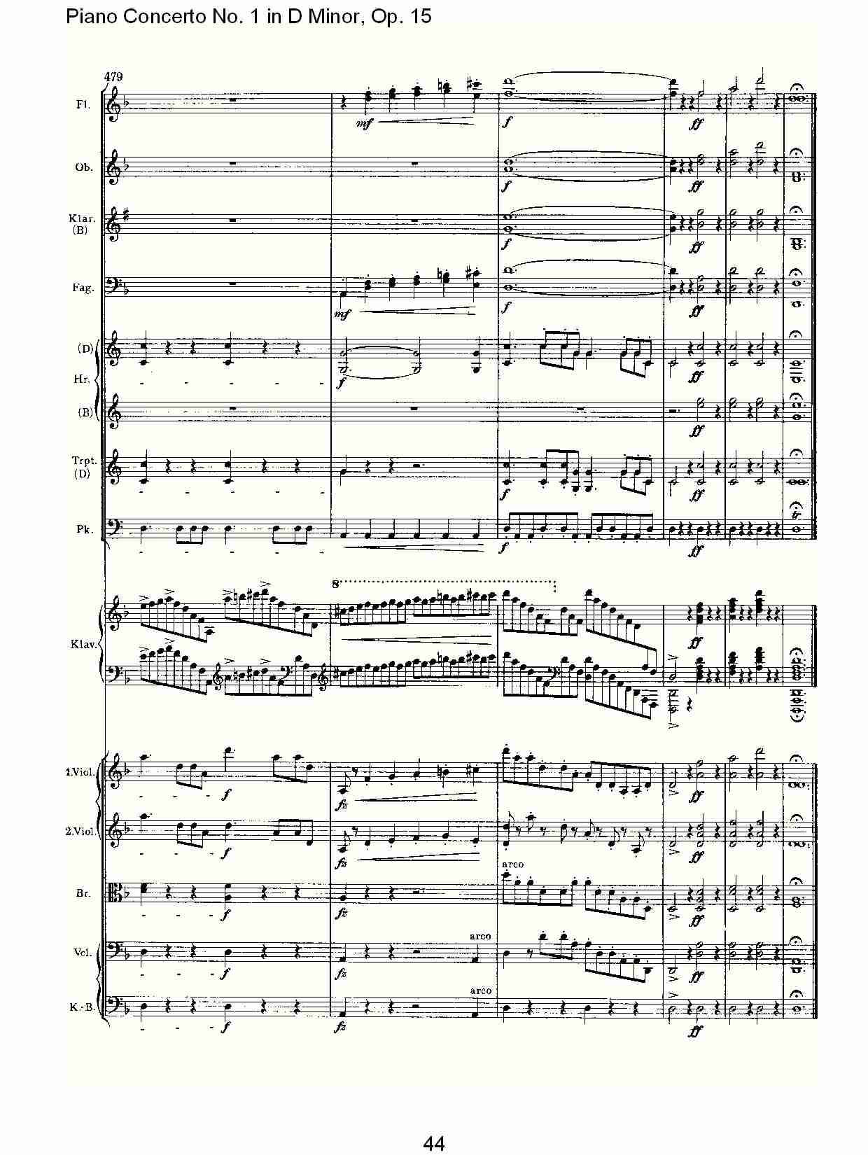D小调钢琴第一协奏曲, Op.15第一乐章（九）总谱（图4）
