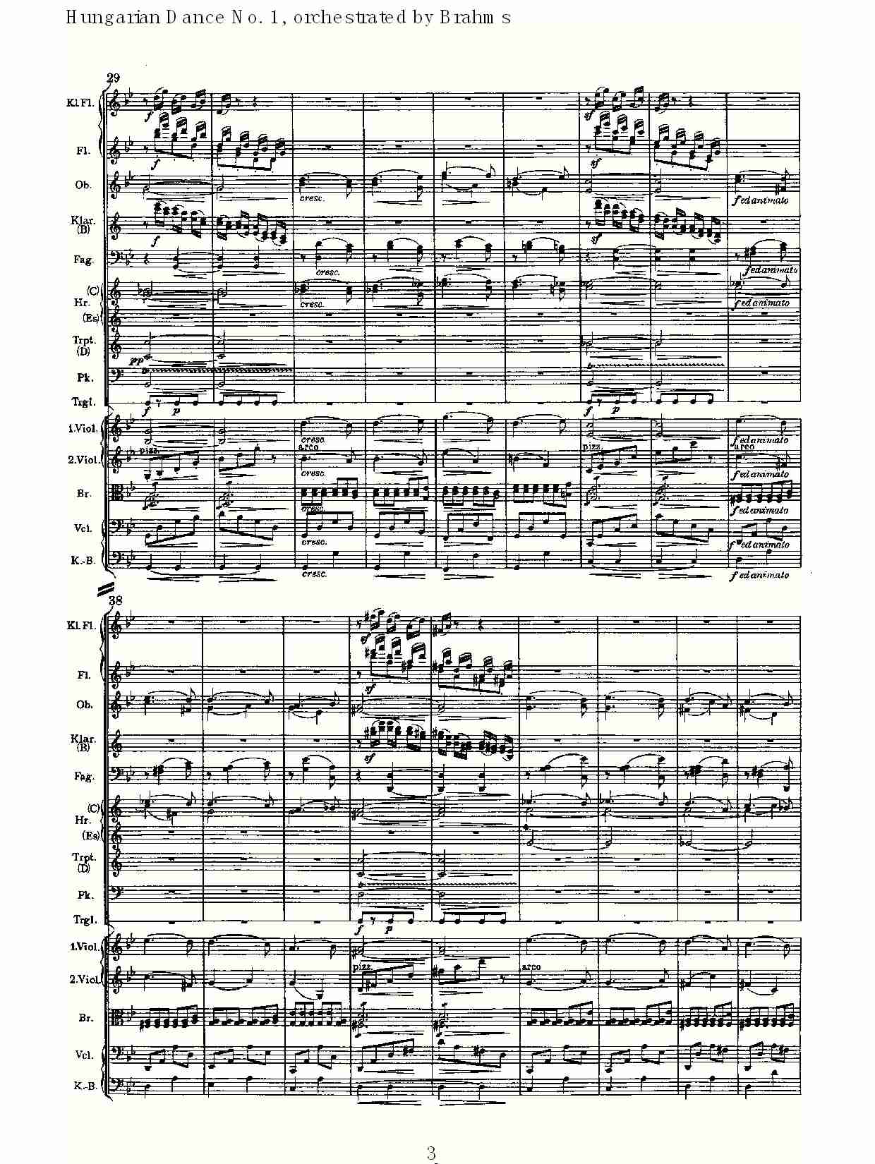 第一匈牙利舞曲 勃拉姆斯管弦乐曲式（一）总谱（图3）