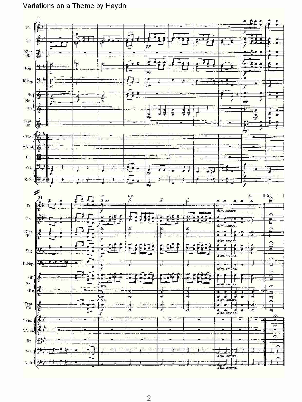 Variations on a Theme by Haydn   海顿主旋律变奏曲（一）总谱（图2）
