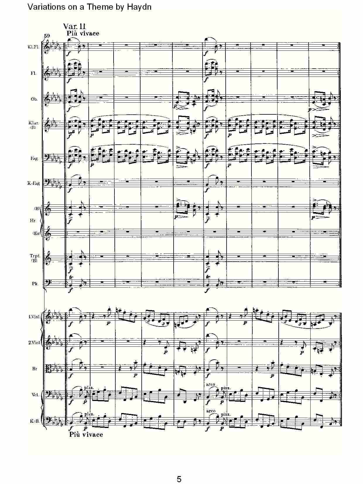 Variations on a Theme by Haydn   海顿主旋律变奏曲（一）总谱（图5）