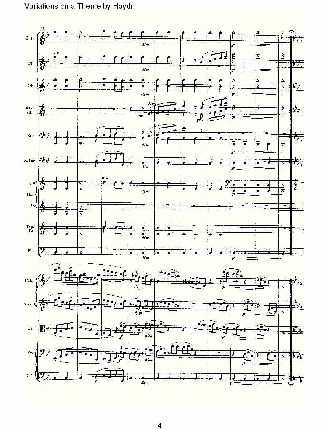Variations on a Theme by Haydn   海顿主旋律变奏曲（一）总谱（图4）