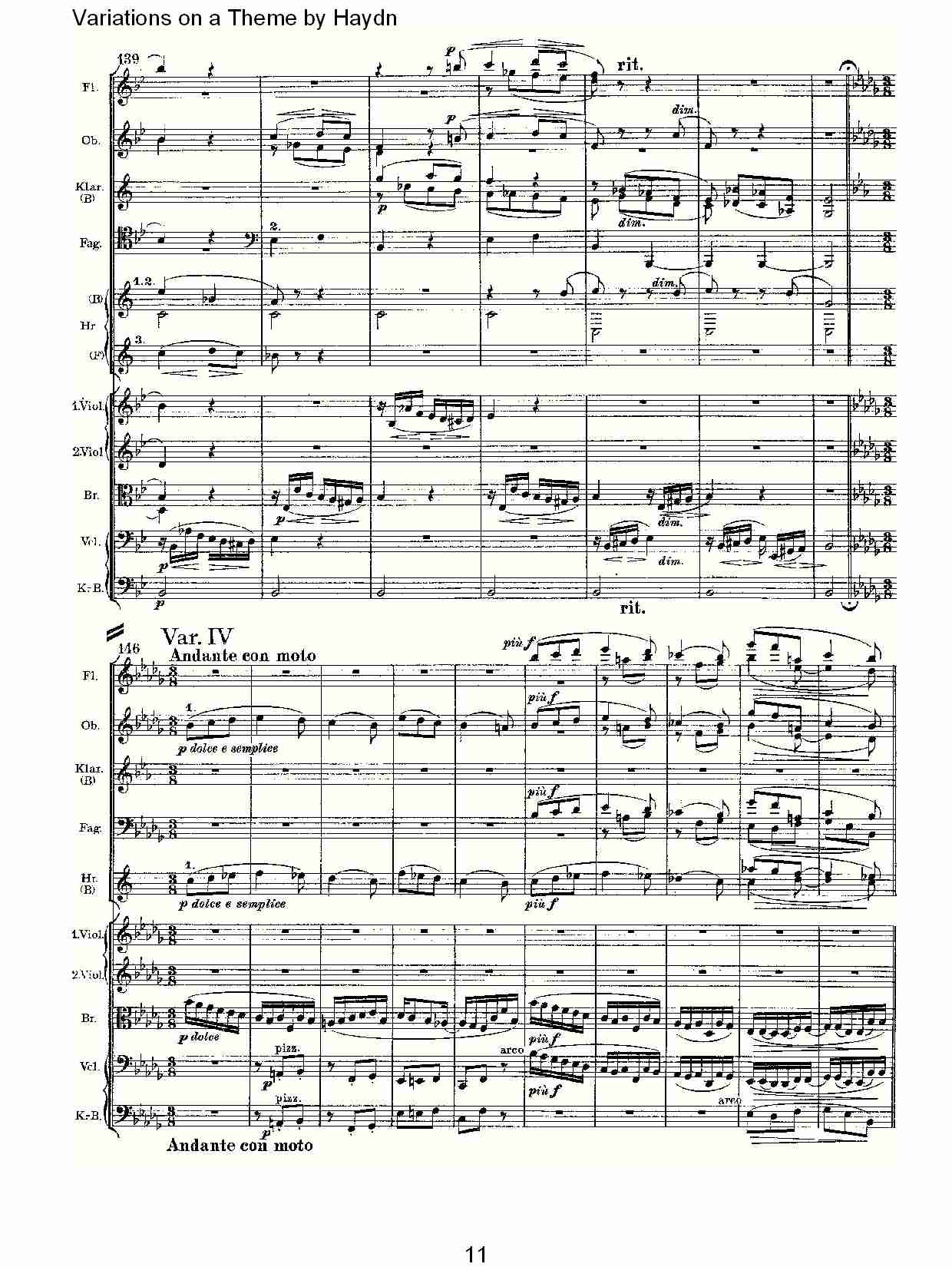 Variations on a Theme by Haydn   海顿主旋律变奏曲（三）总谱（图1）