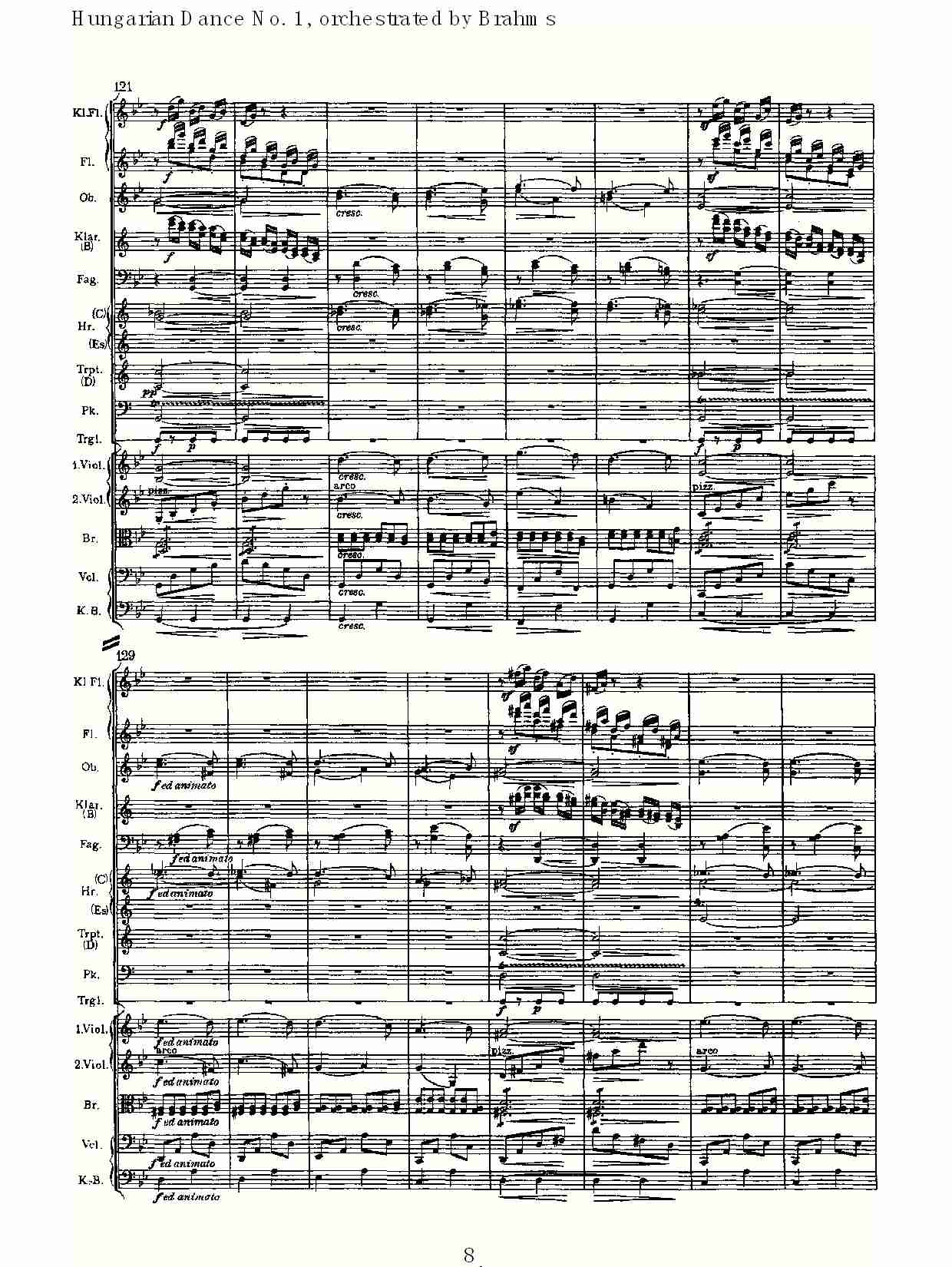 第一匈牙利舞曲 勃拉姆斯管弦乐曲式（二）总谱（图3）