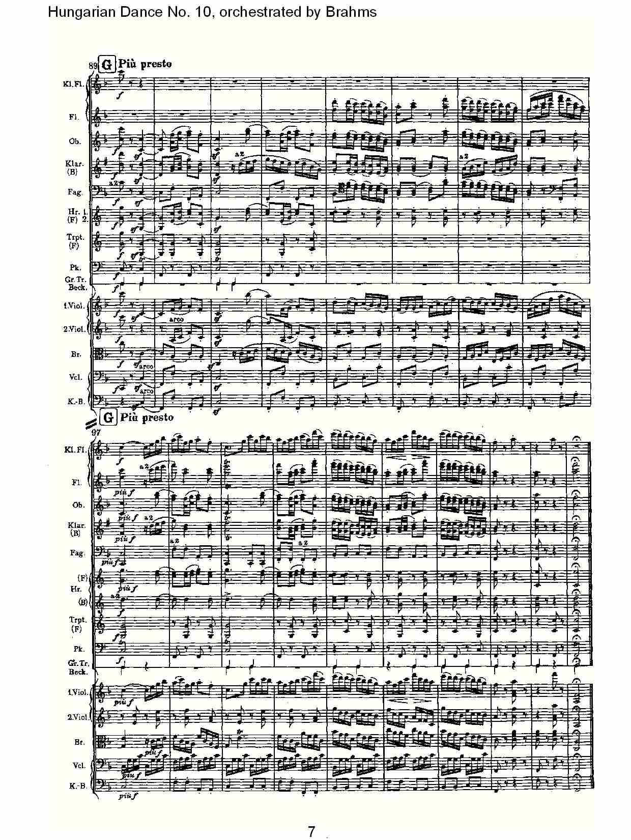 第十匈牙利舞曲 勃拉姆斯管弦乐曲式（二）总谱（图2）
