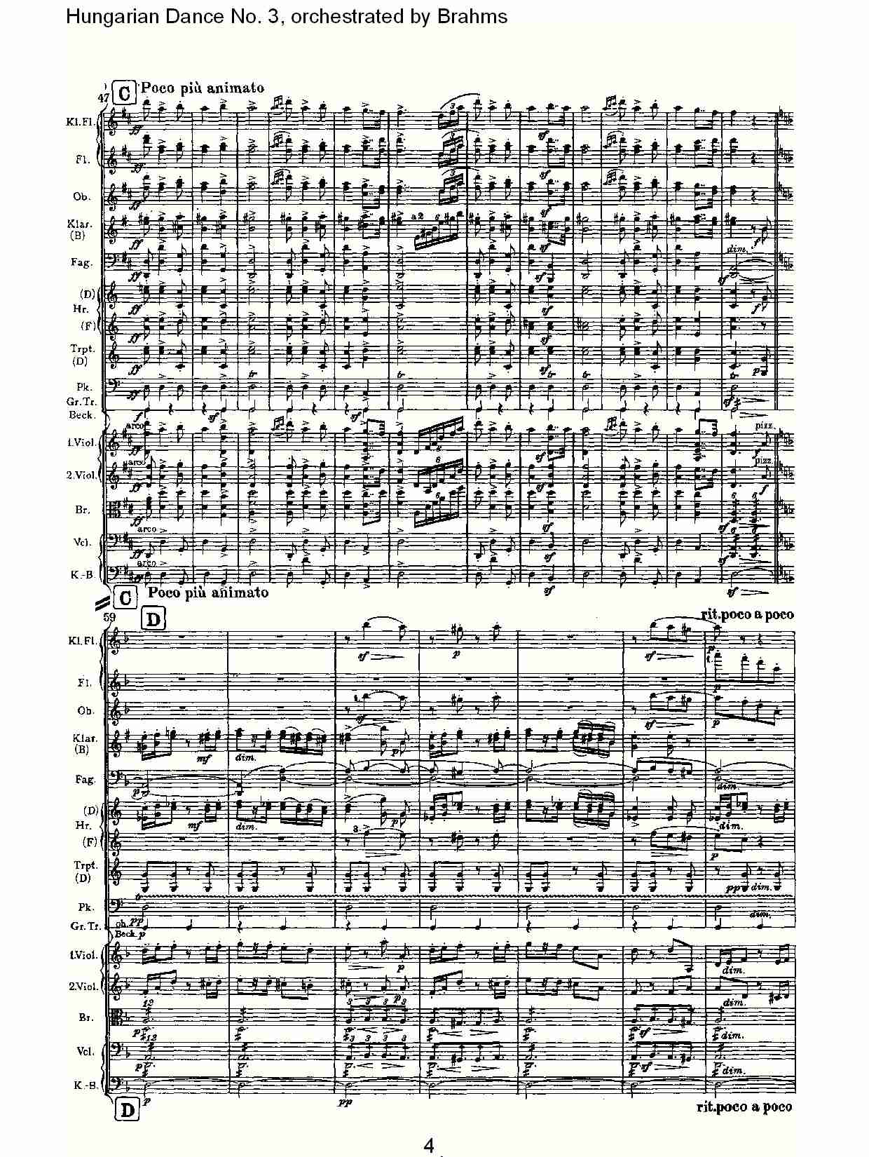 第三匈牙利舞曲 勃拉姆斯管弦乐曲式总谱（图4）