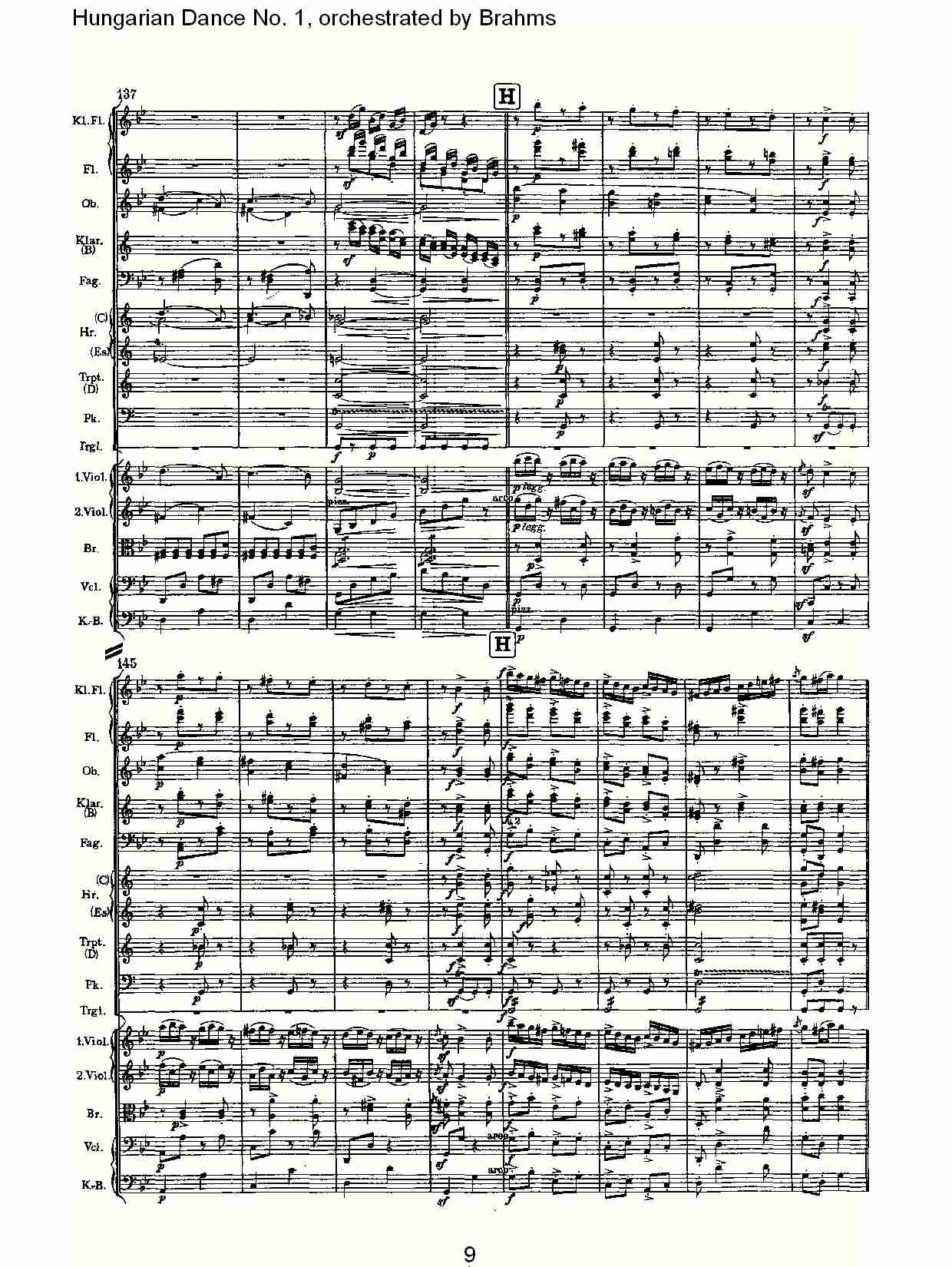 第一匈牙利舞曲 勃拉姆斯管弦乐曲式（二）总谱（图4）