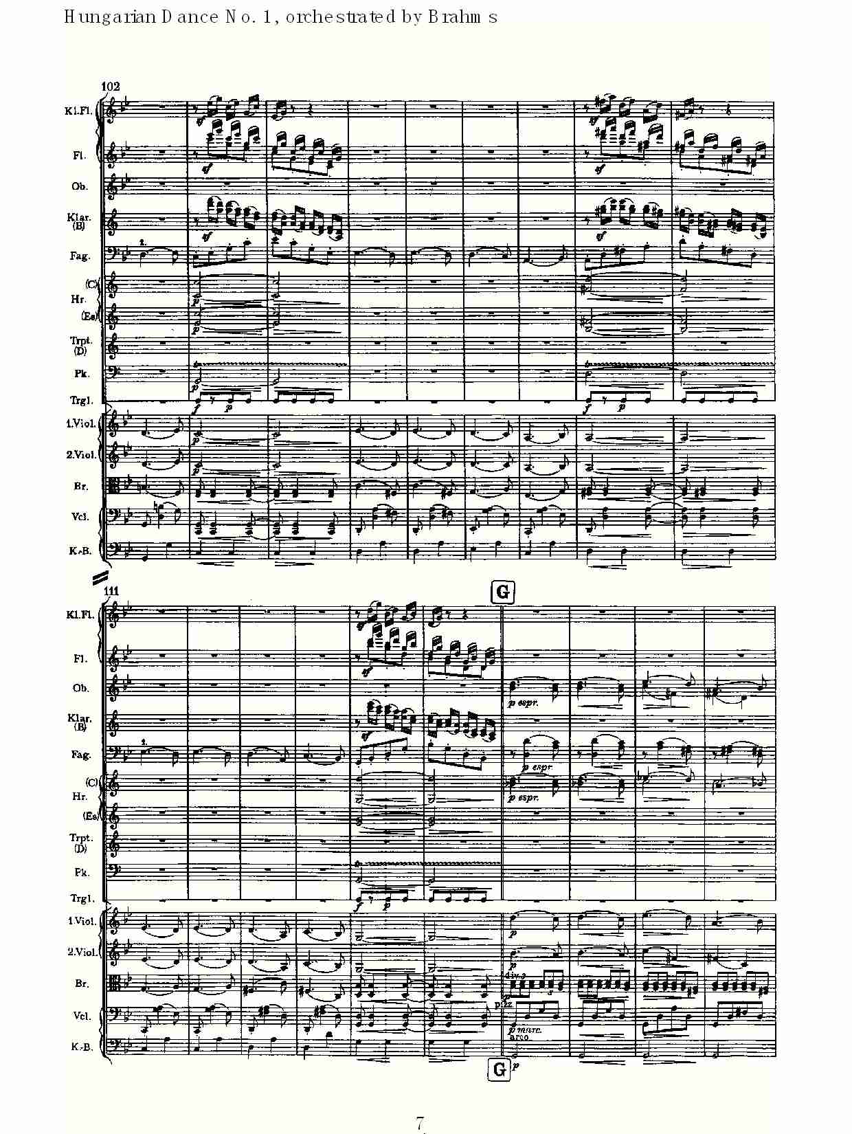 第一匈牙利舞曲 勃拉姆斯管弦乐曲式（二）总谱（图2）