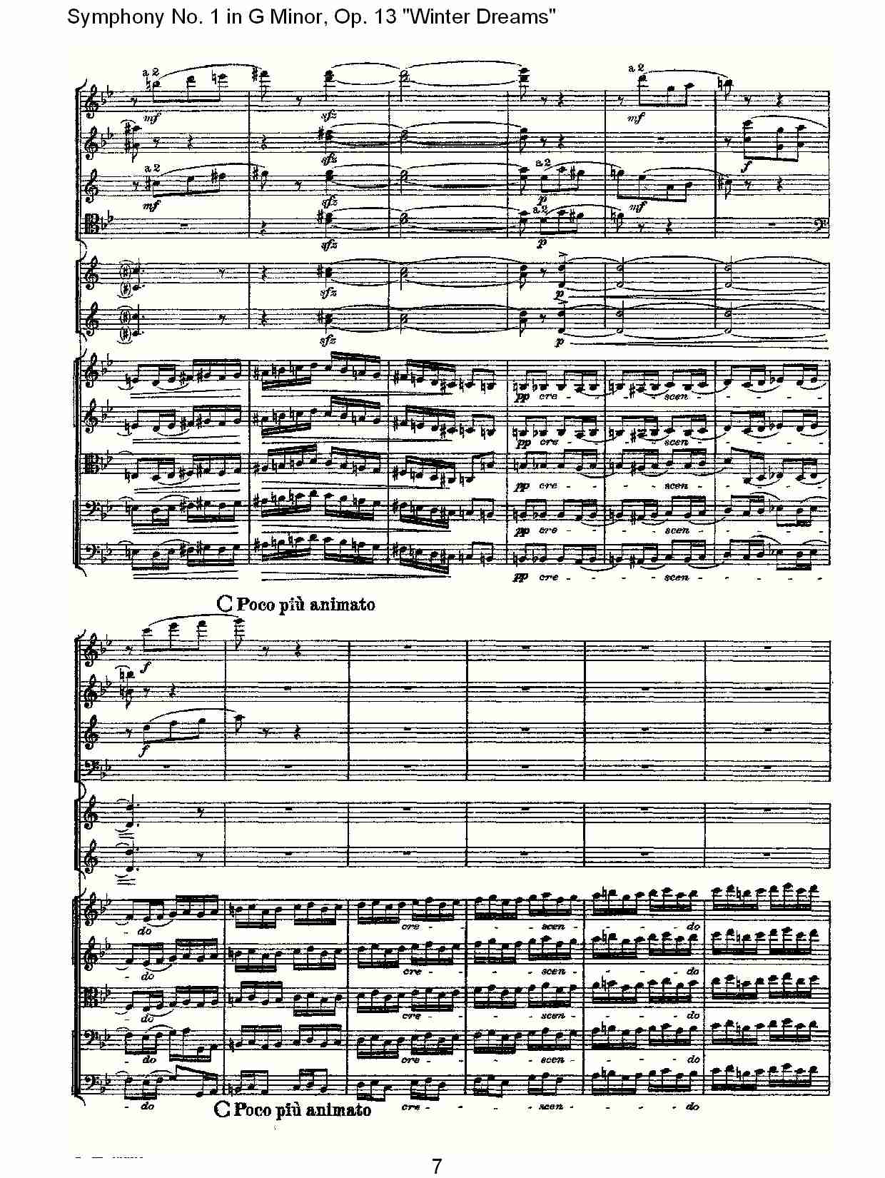 G小调第一交响曲,Op.13冬天的梦幻第一乐章（二）总谱（图2）