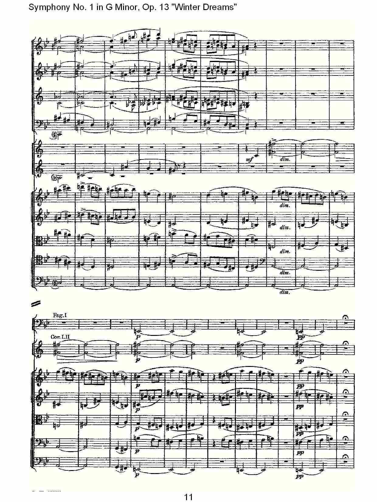 G小调第一交响曲,Op.13冬天的梦幻第一乐章（三）总谱（图1）