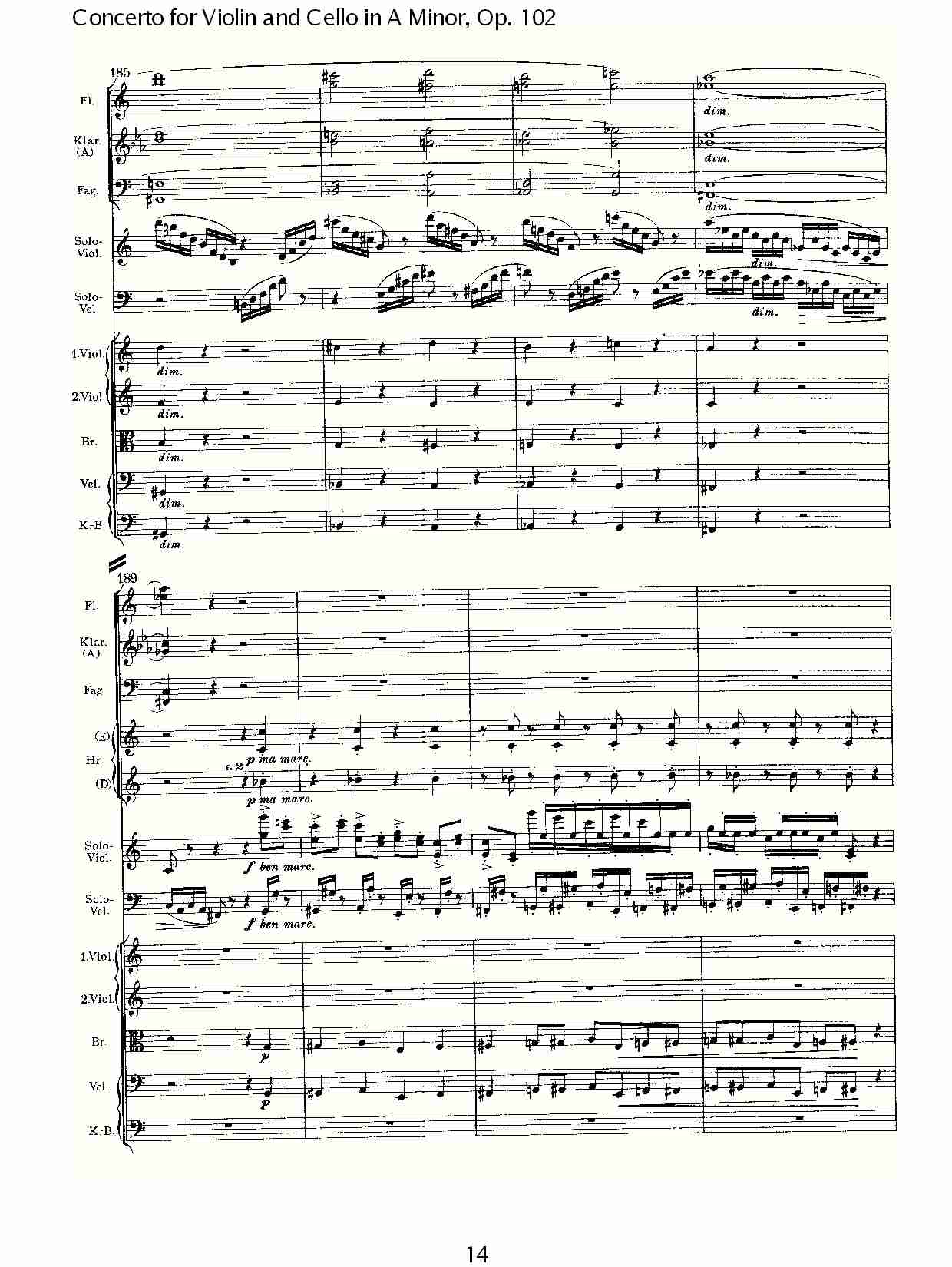 A小调小提琴与大提琴协奏曲, Op.102第一乐章（三）总谱（图4）