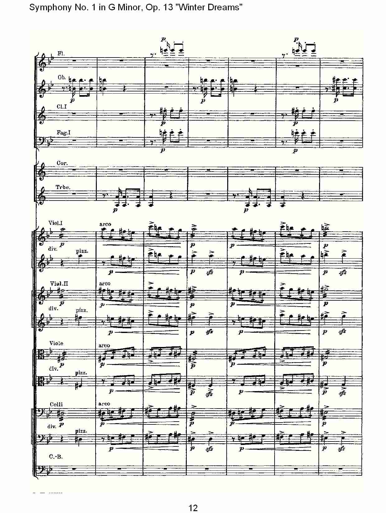 G小调第一交响曲,Op.13冬天的梦幻第一乐章（三）总谱（图2）