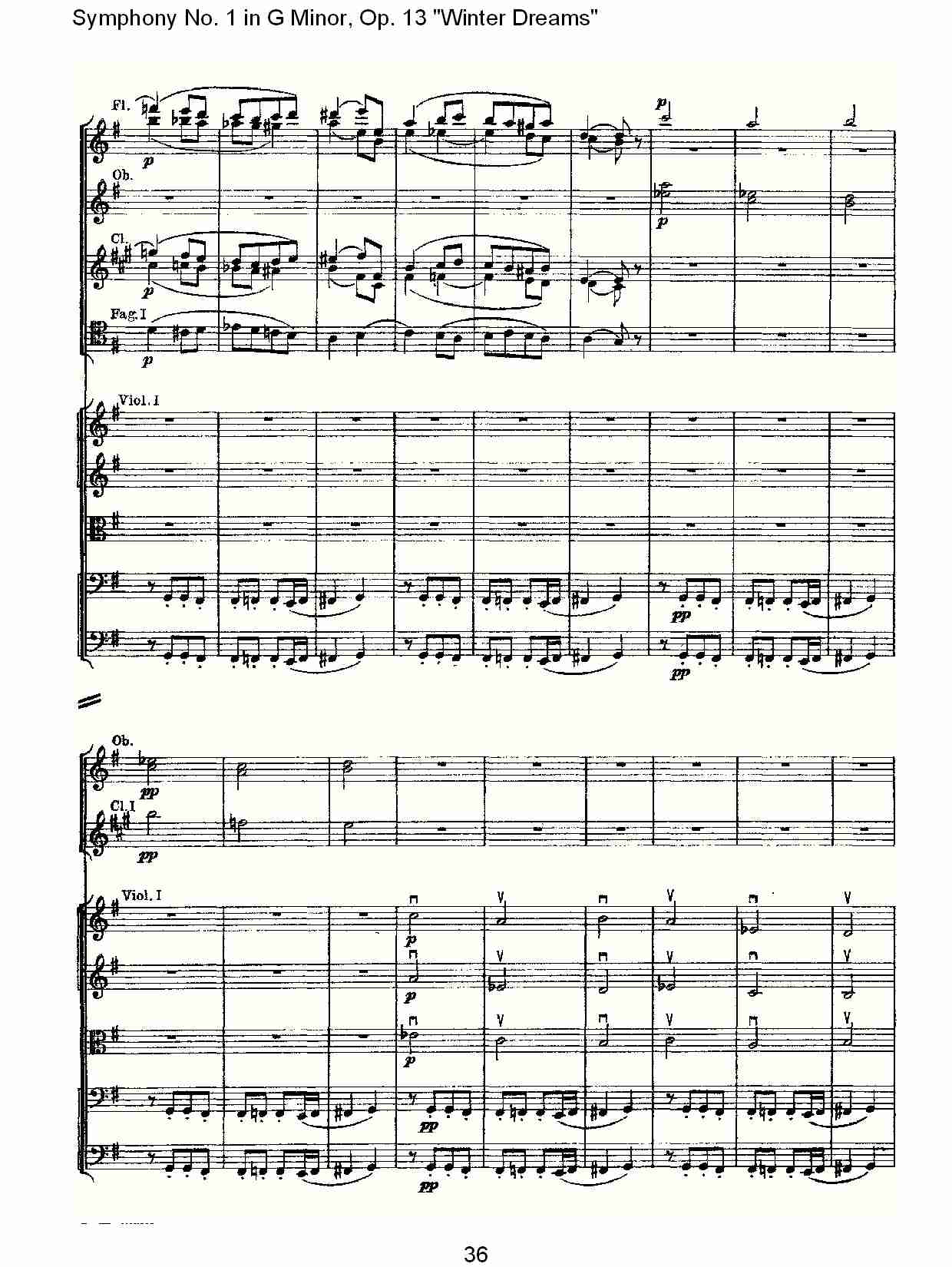 G小调第一交响曲,Op.13冬天的梦幻第一乐章（八）总谱（图1）