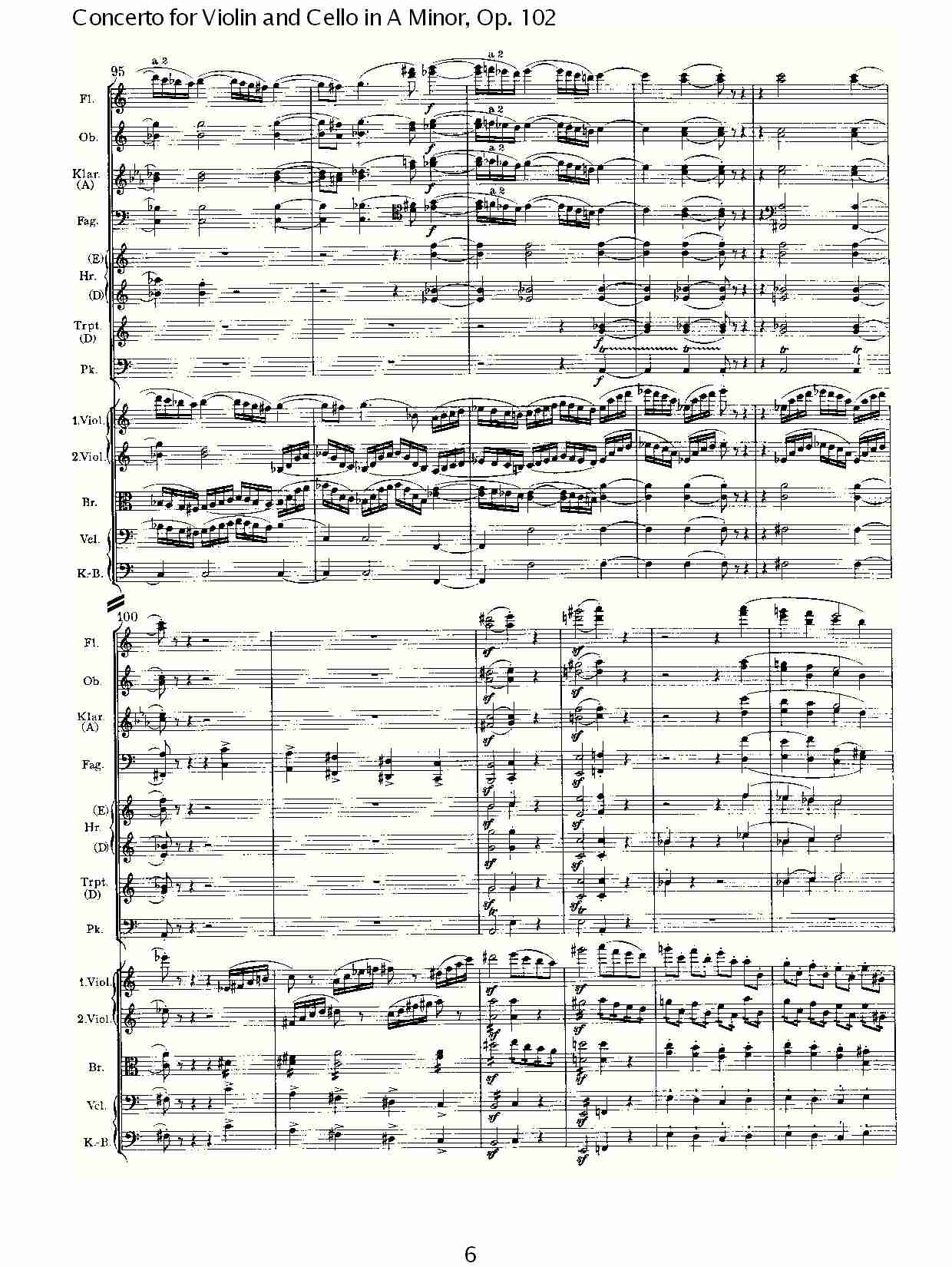 A小调小提琴与大提琴协奏曲, Op.102第一乐章（二）总谱（图1）