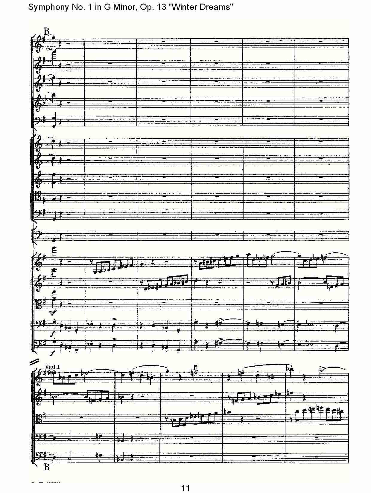 G小调第一交响曲,Op.13冬天的梦幻第四乐章（三）总谱（图1）