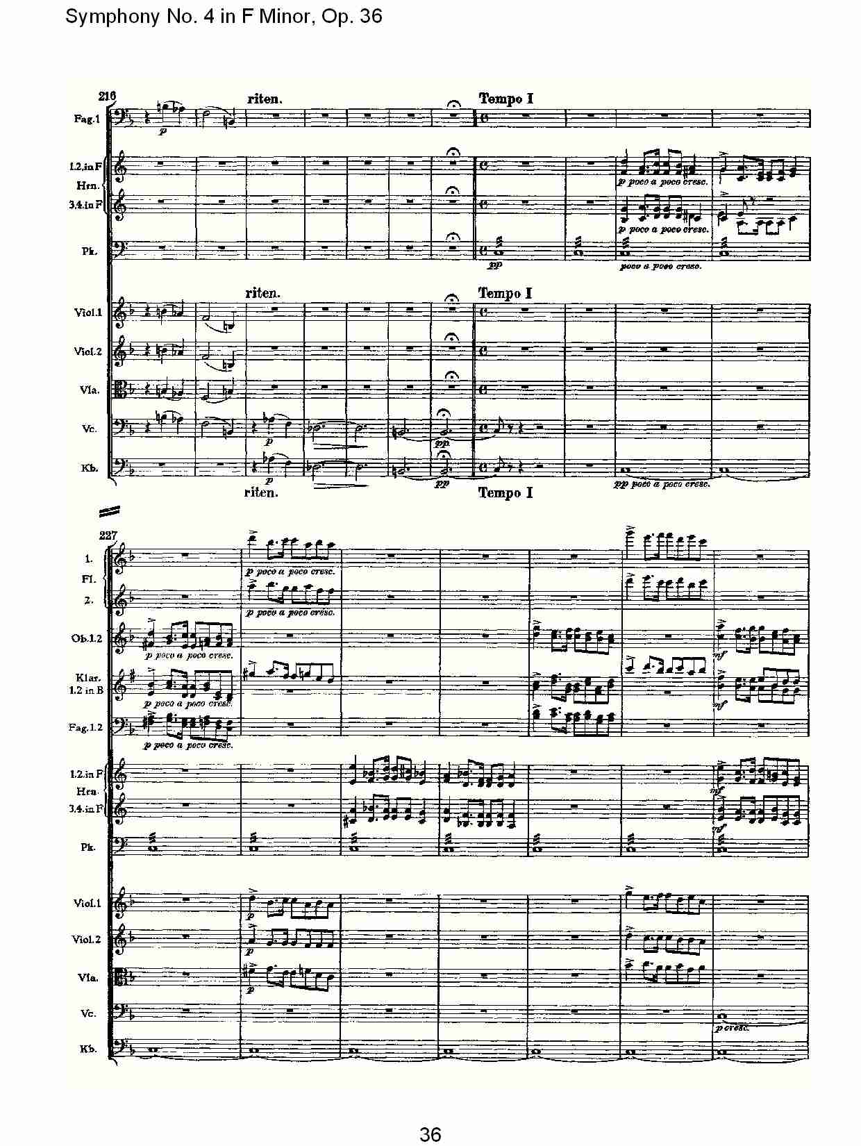 F小调第四交响曲,  Op. 36 第四乐章（八）总谱（图1）