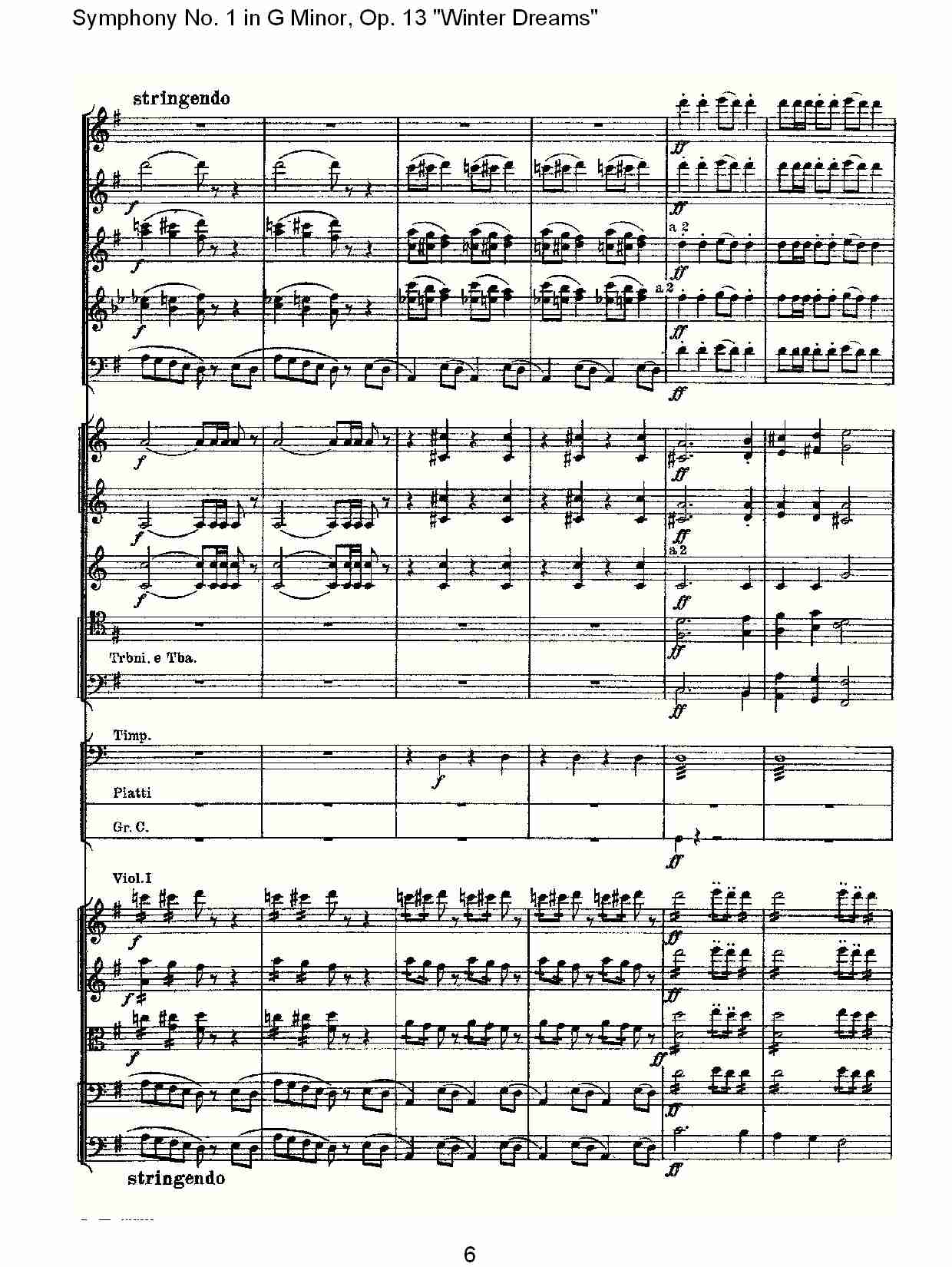 G小调第一交响曲,Op.13冬天的梦幻第四乐章（二）总谱（图1）