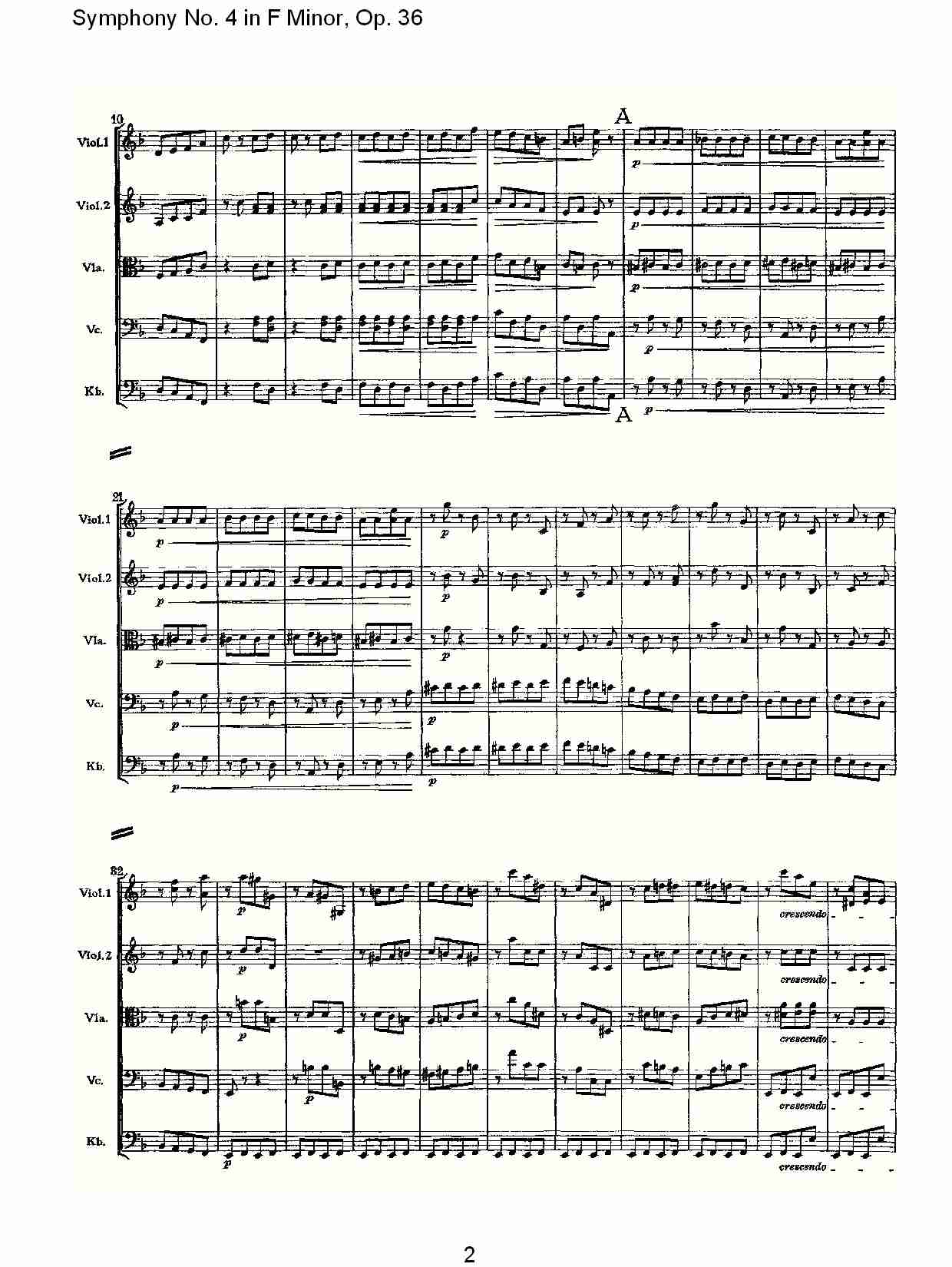 F小调第四交响曲,  Op. 36 第三乐章（一）总谱（图2）