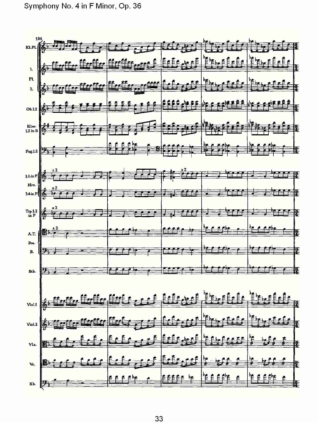 F小调第四交响曲,  Op. 36 第四乐章（七）总谱（图3）
