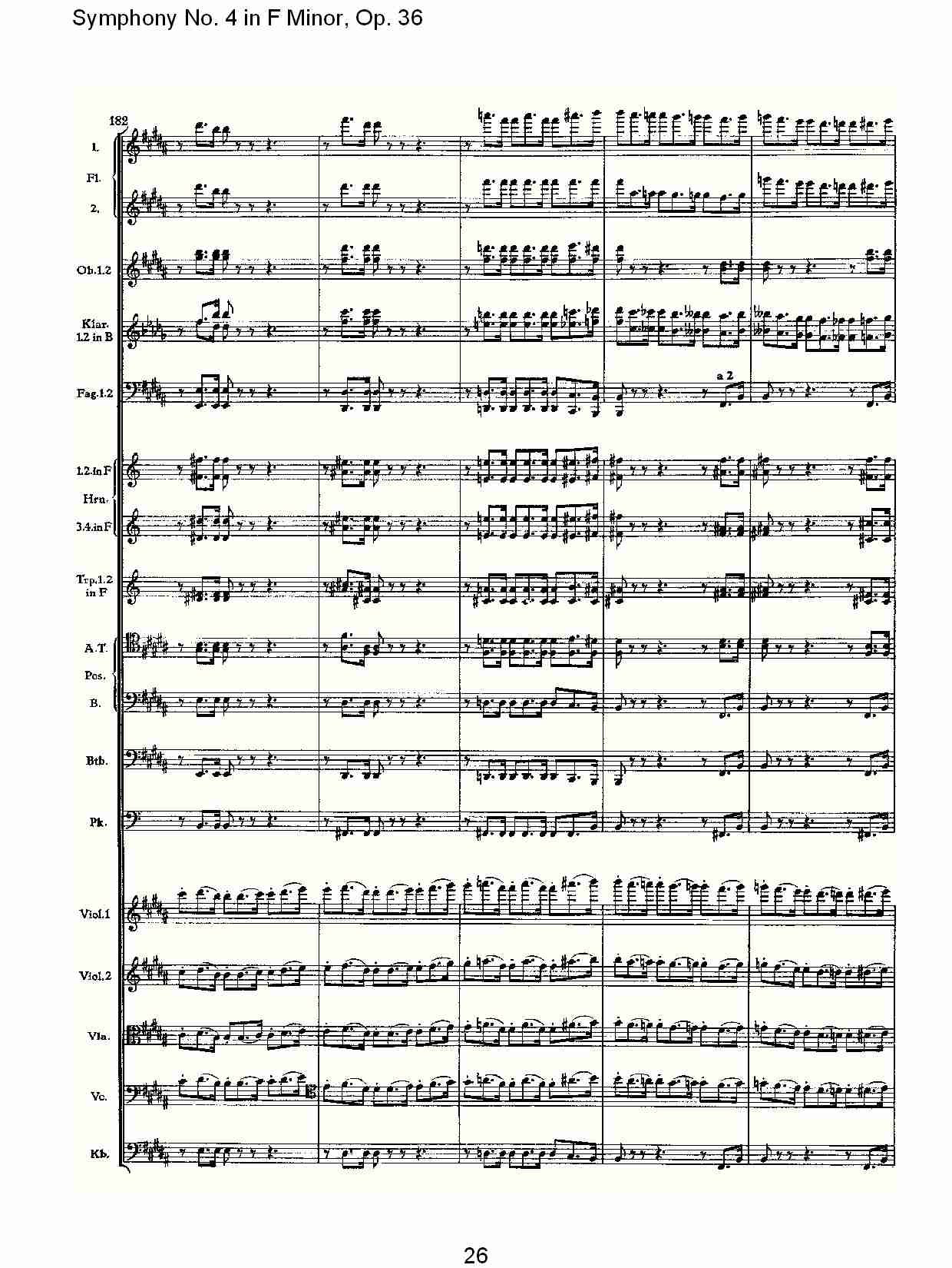F小调第四交响曲,  Op. 36 第一乐章（六）总谱（图1）