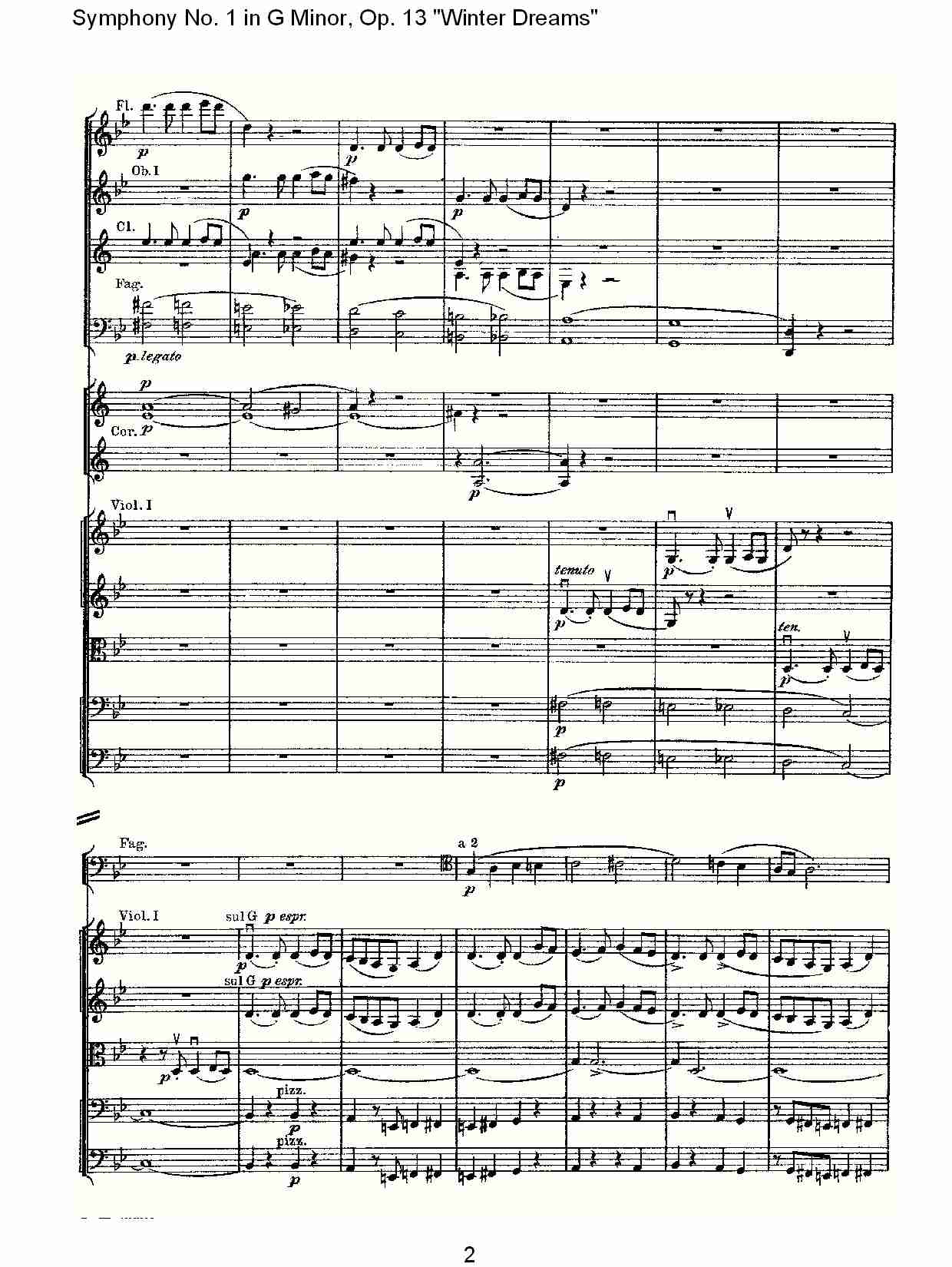 G小调第一交响曲,Op.13冬天的梦幻第四乐章（一）总谱（图2）