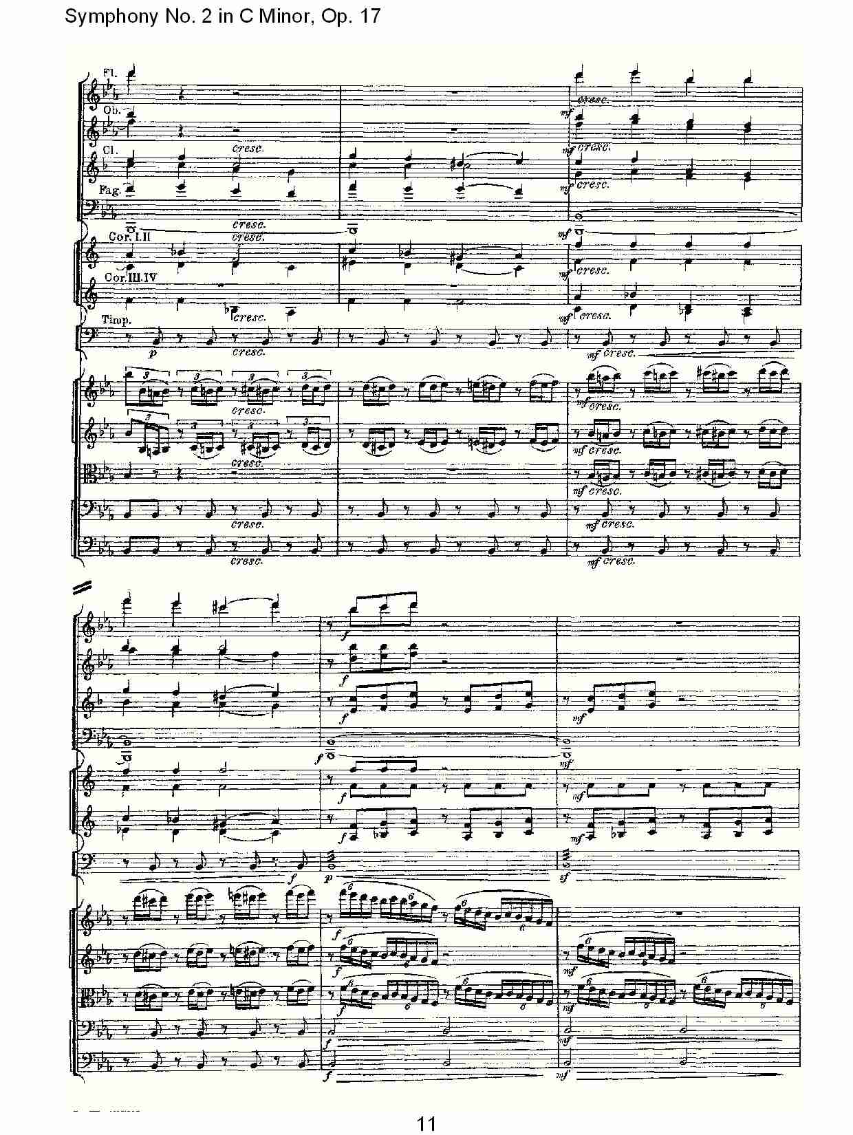 C小调第二交响曲, Op.17第二乐章（三）总谱（图1）