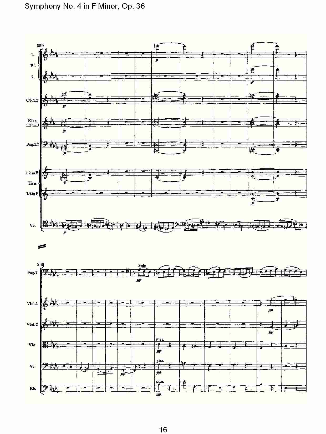 F小调第四交响曲,  Op. 36 第二乐章（四）总谱（图1）