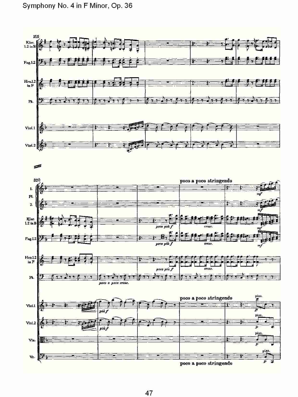 F小调第四交响曲,  Op. 36 第一乐章（十）总谱（图2）