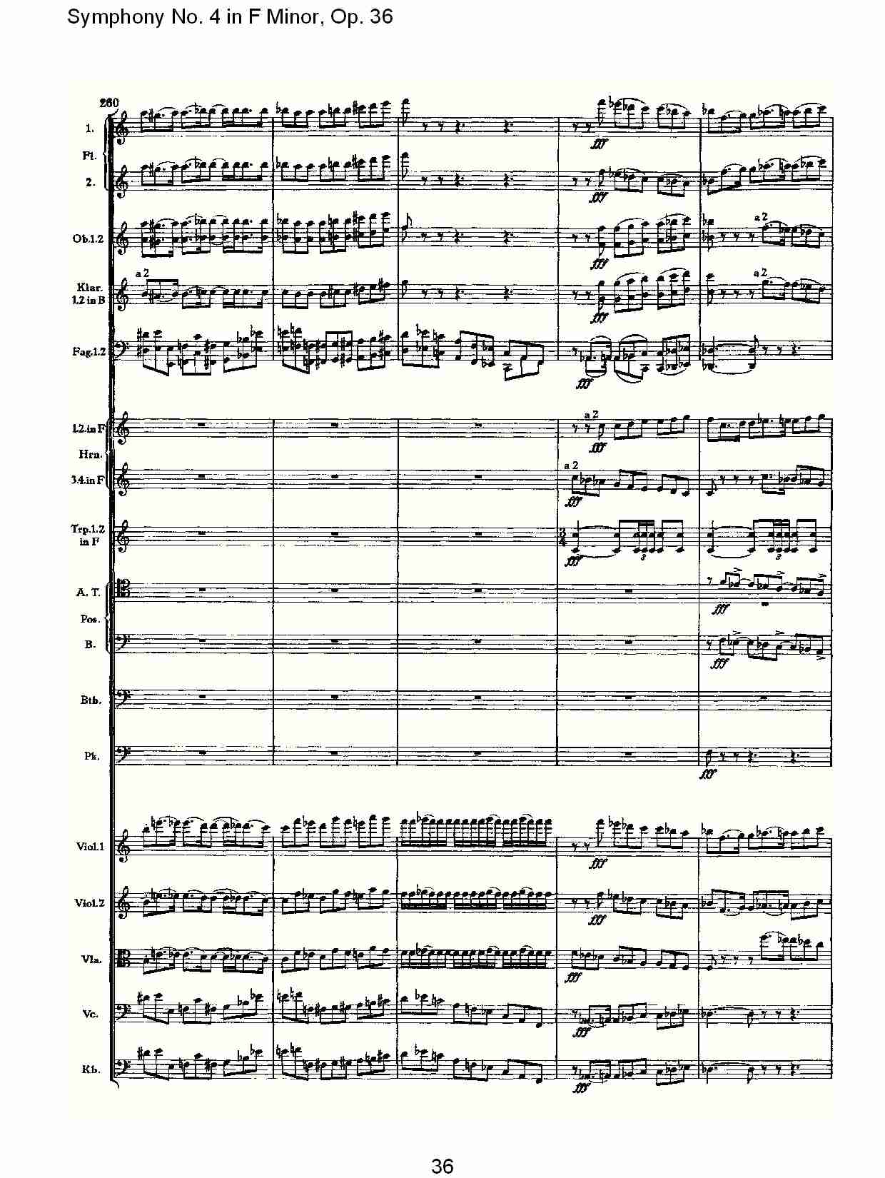 F小调第四交响曲,  Op. 36 第一乐章（八）总谱（图1）
