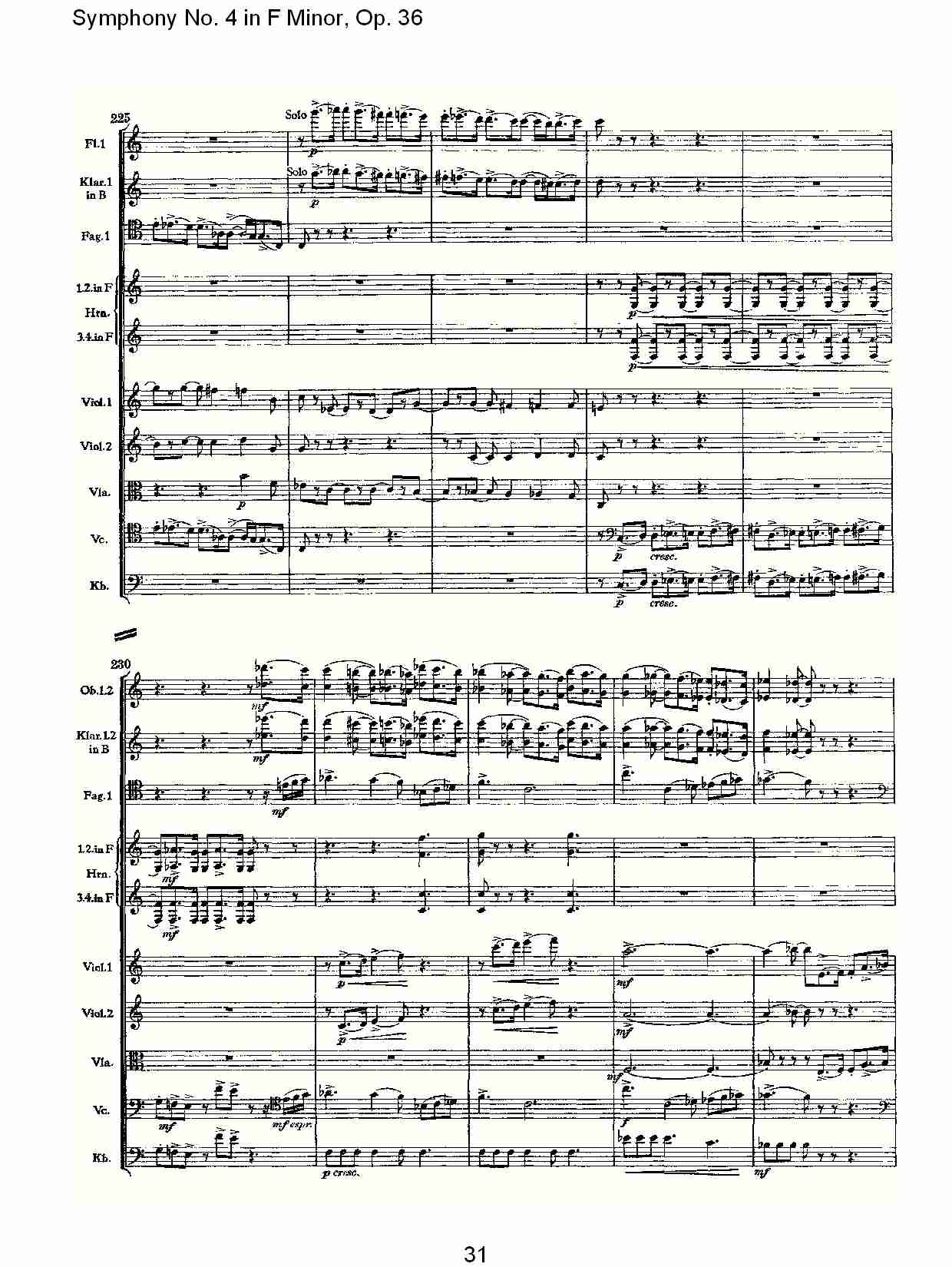 F小调第四交响曲,  Op. 36 第一乐章（七）总谱（图1）