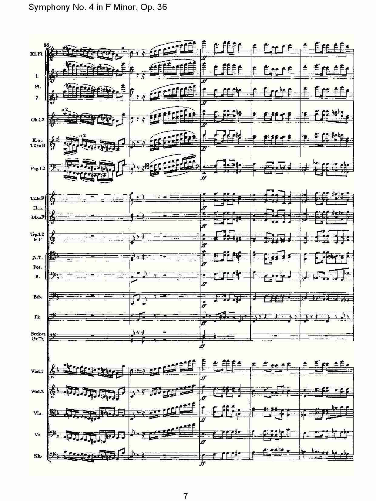 F小调第四交响曲,  Op. 36 第四乐章（二）总谱（图2）